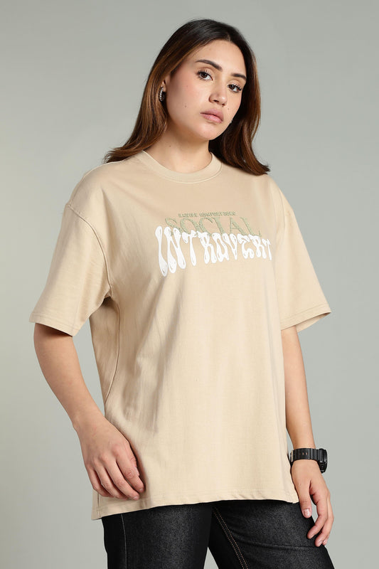 Social Introvert Graphic Oversized T-Shirt - The Kattire