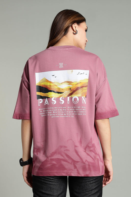 Passion Vista Graphic Oversized T-Shirt - The Kattire
