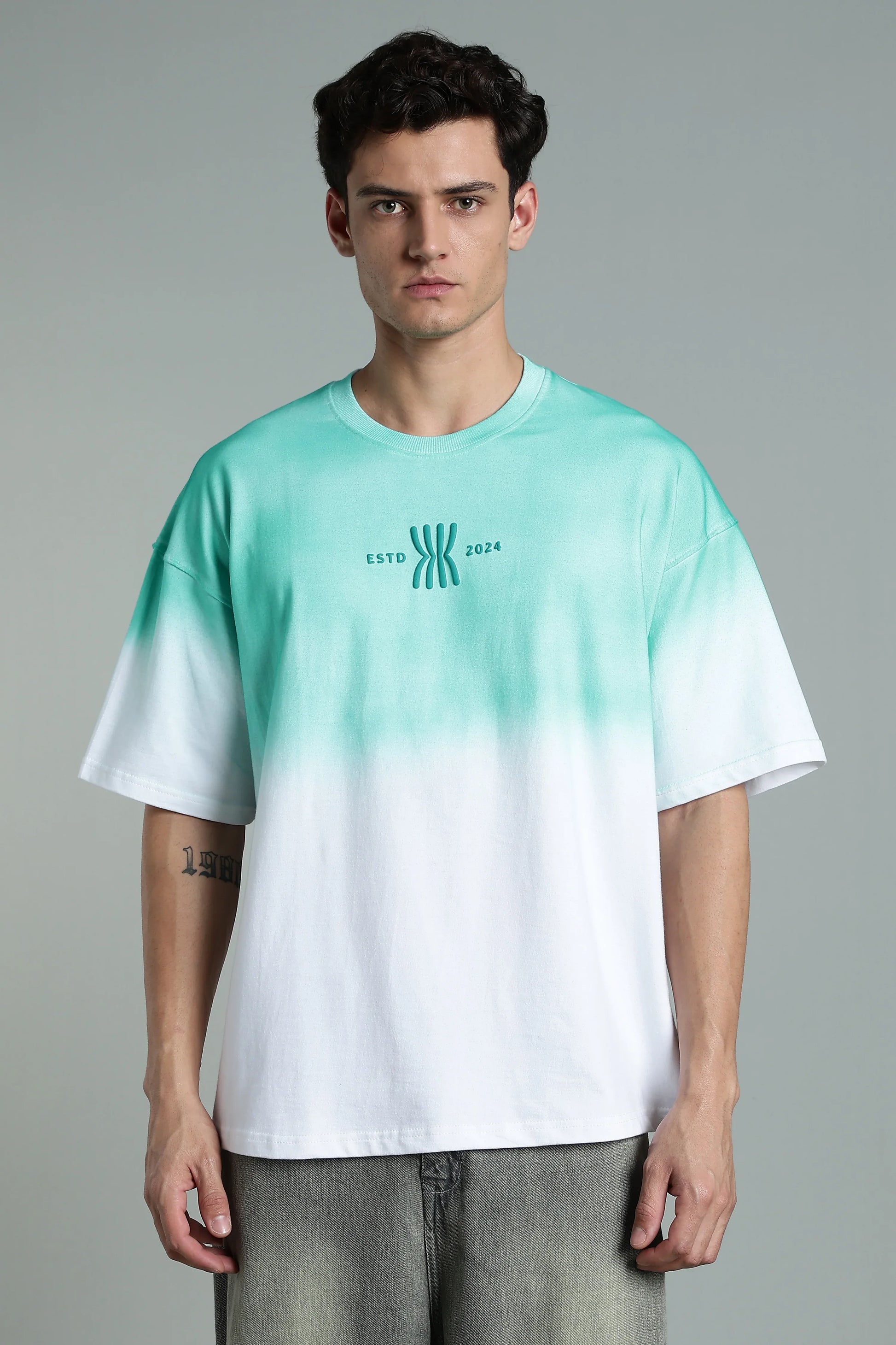 Mint Fade Oversized T-Shirt - The Kattire