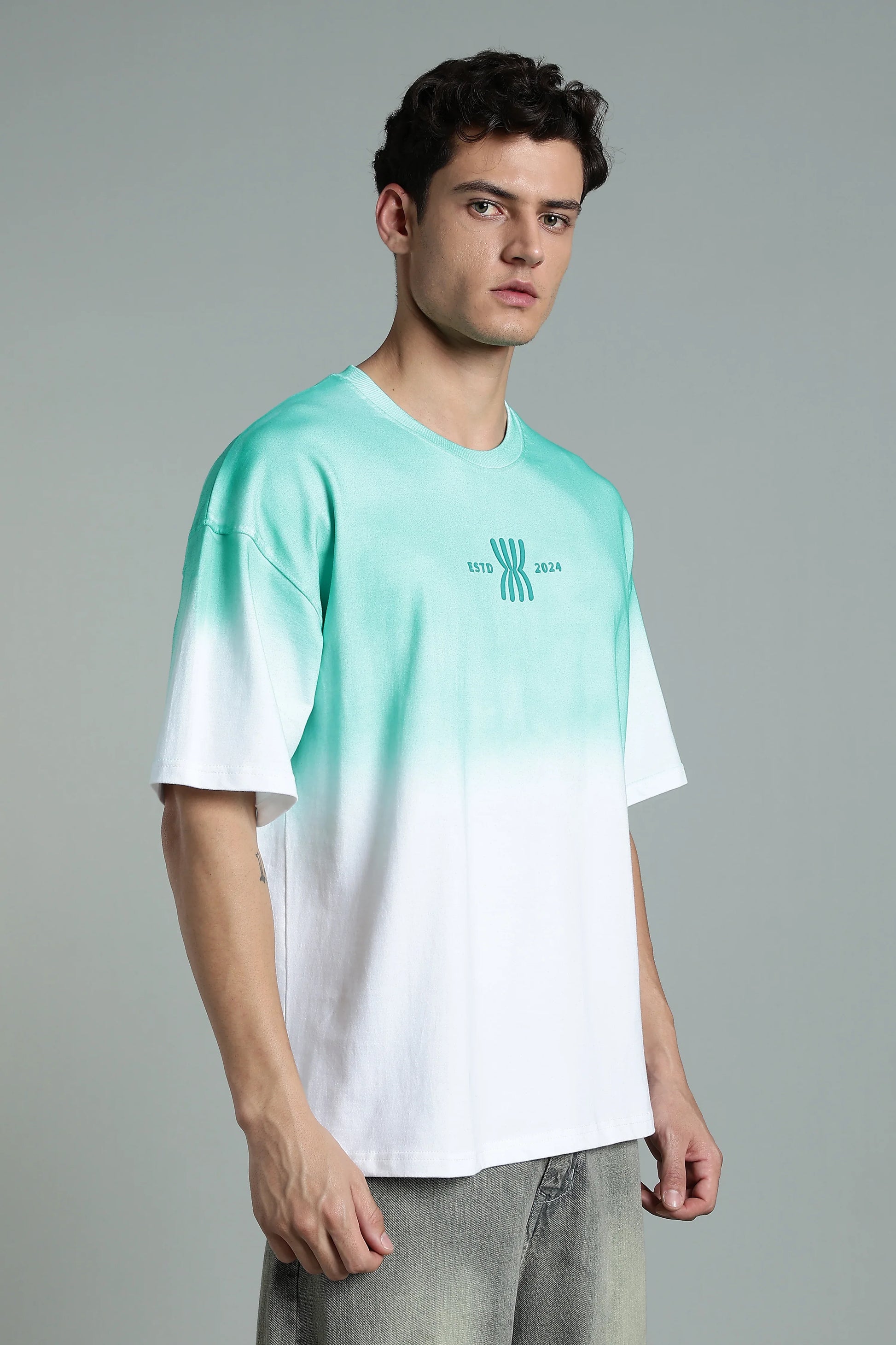 Mint Fade Oversized T-Shirt - The Kattire