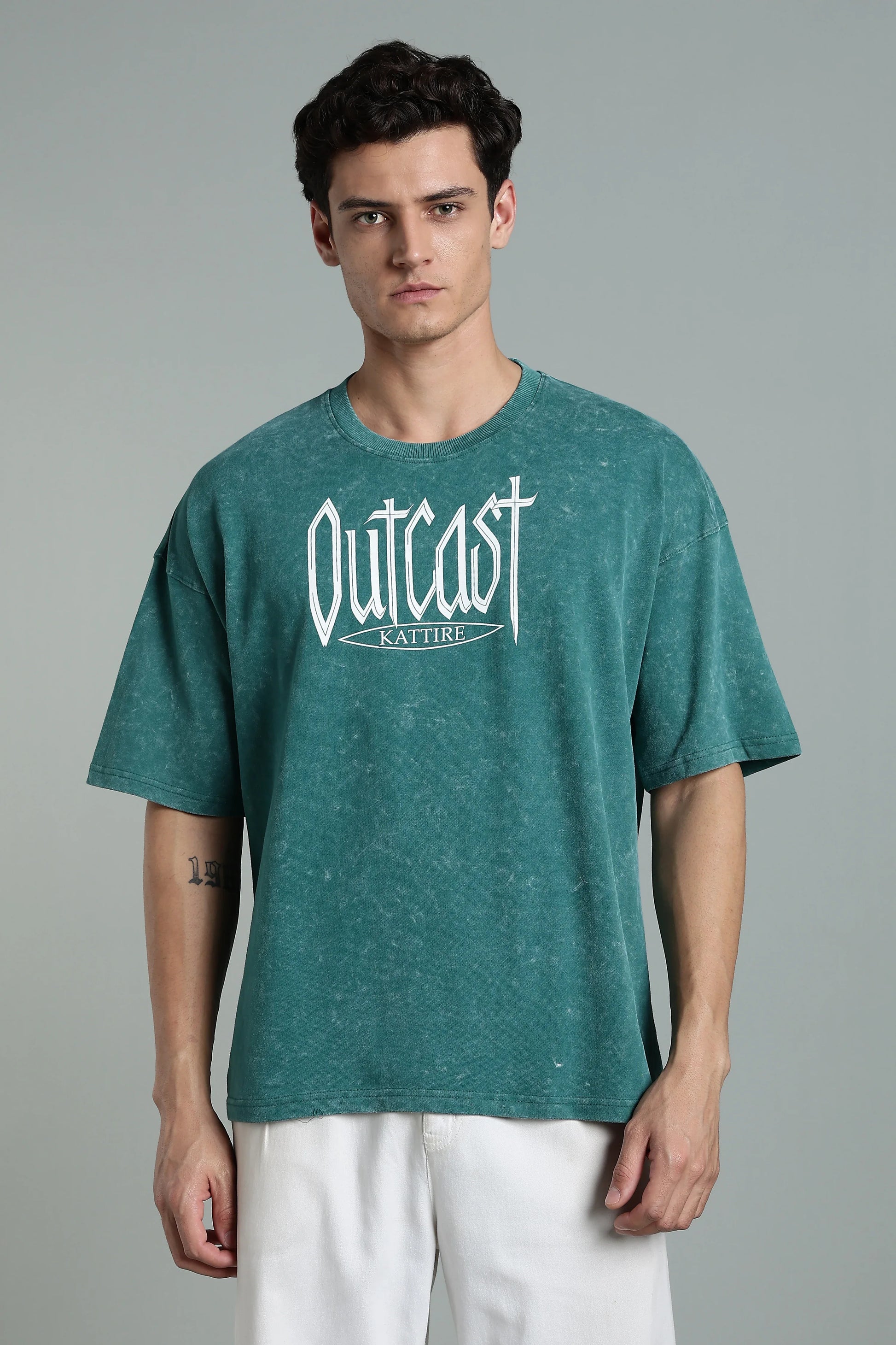 Stand out with bold attitude in the Outcast Graphic Oversized T-Shirt - The Kattire