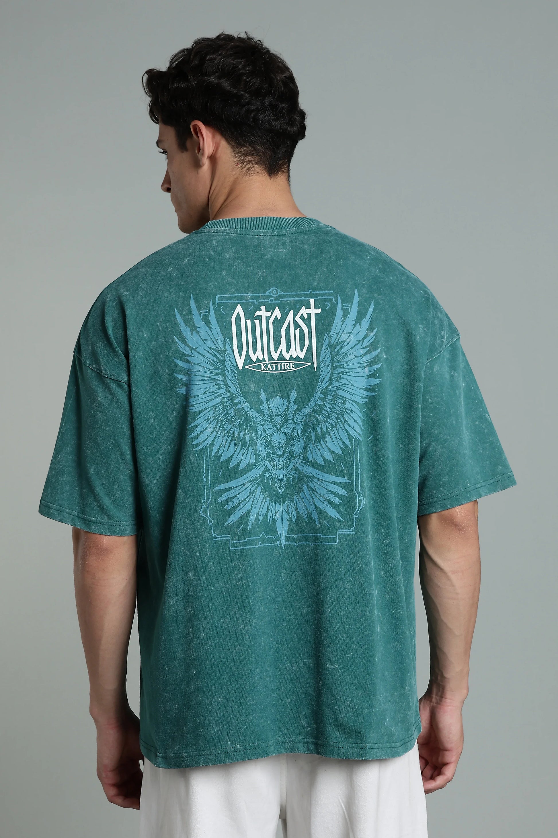 Stand out with bold attitude in the Outcast Graphic Oversized T-Shirt - The Kattire