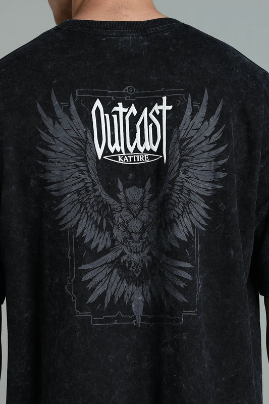 Stand out with bold attitude in the Outcast Graphic Oversized T-Shirt. - The Kattire