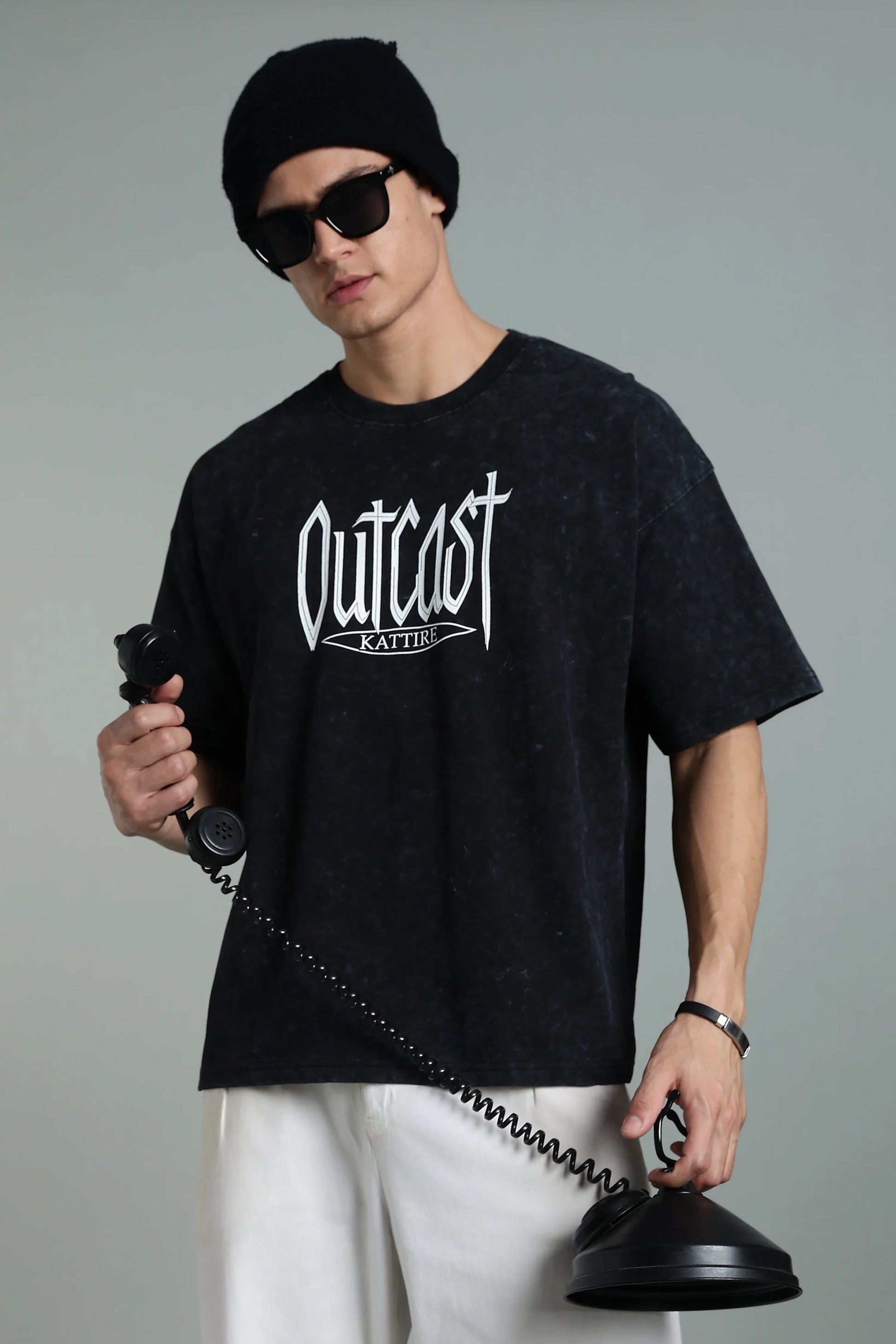 Stand out with bold attitude in the Outcast Graphic Oversized T-Shirt. - The Kattire