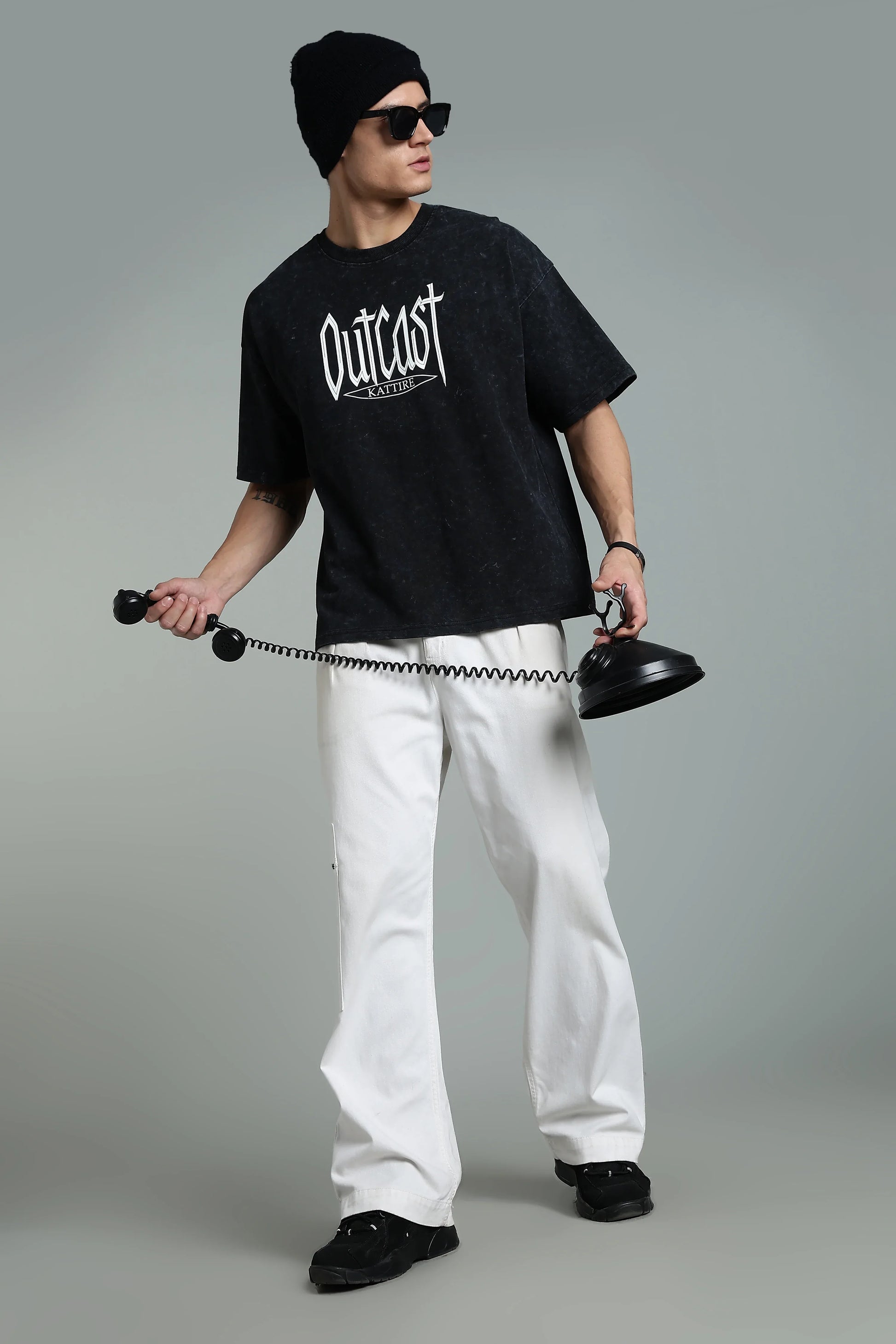 Stand out with bold attitude in the Outcast Graphic Oversized T-Shirt. - The Kattire