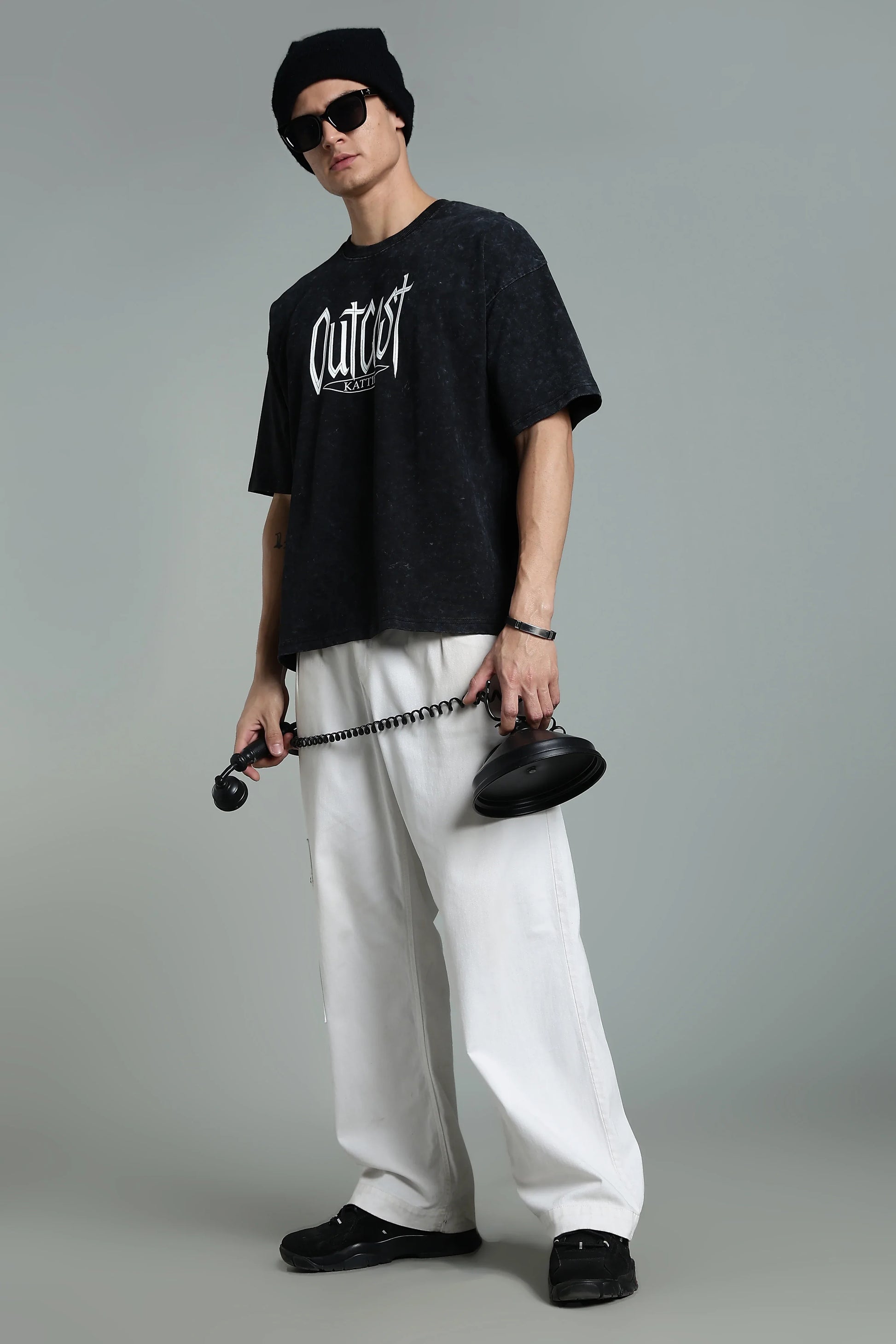 Stand out with bold attitude in the Outcast Graphic Oversized T-Shirt. - The Kattire