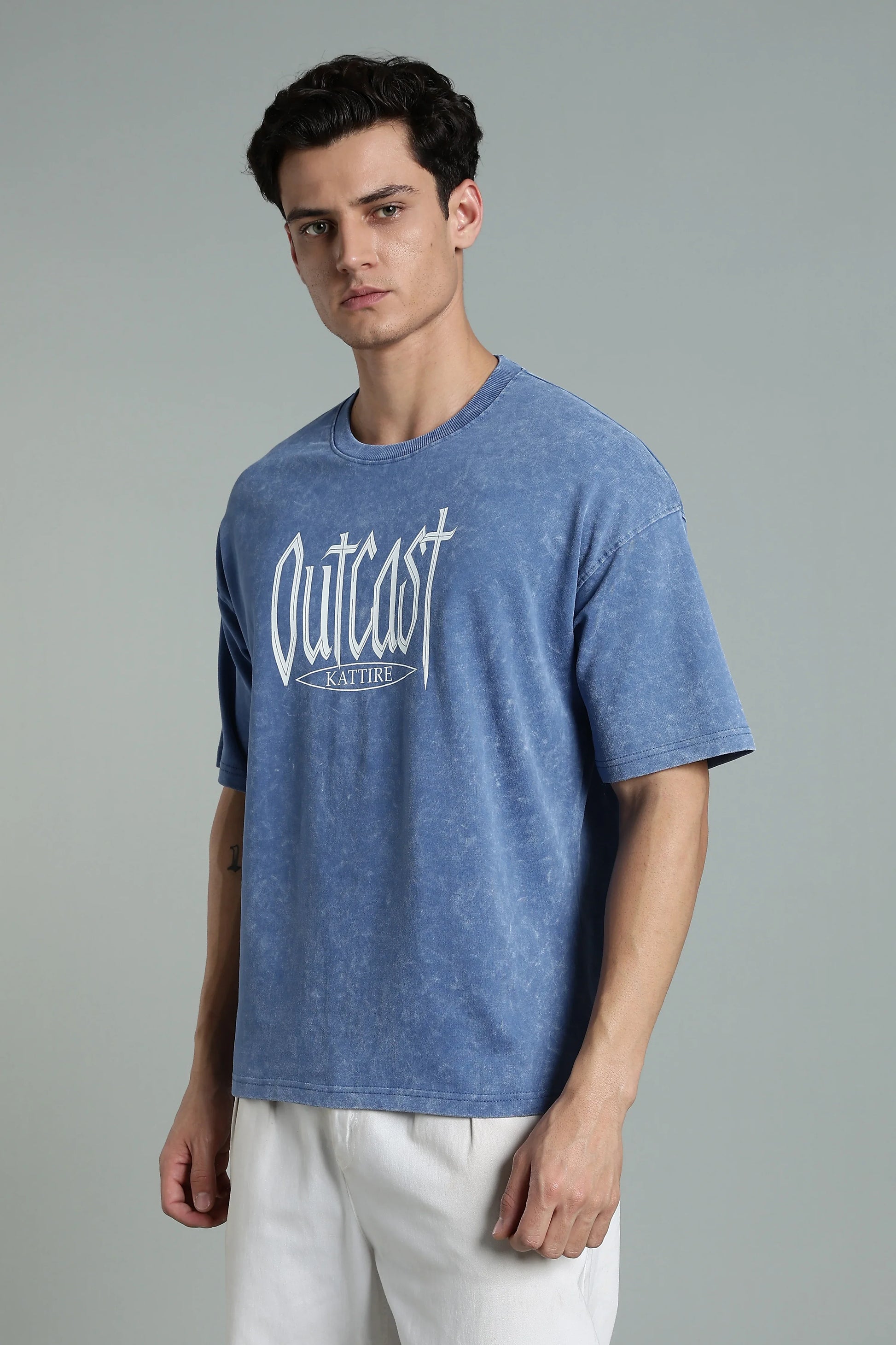 Stand out with bold attitude in the Outcast Graphic Oversized T-Shirt - The Kattire