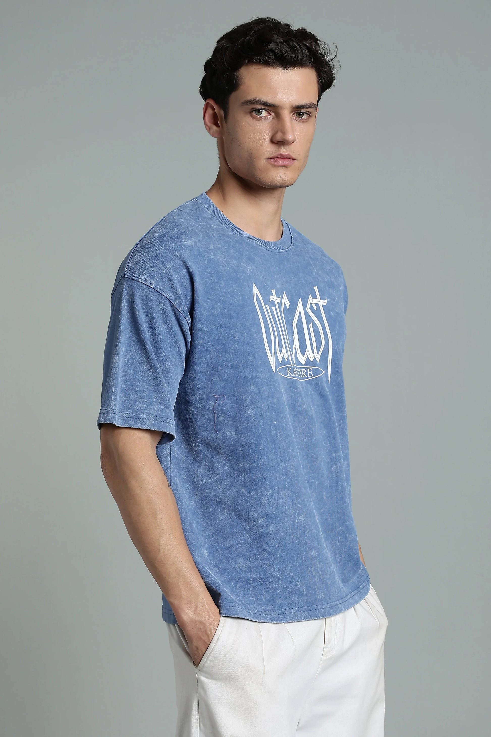 Stand out with bold attitude in the Outcast Graphic Oversized T-Shirt - The Kattire