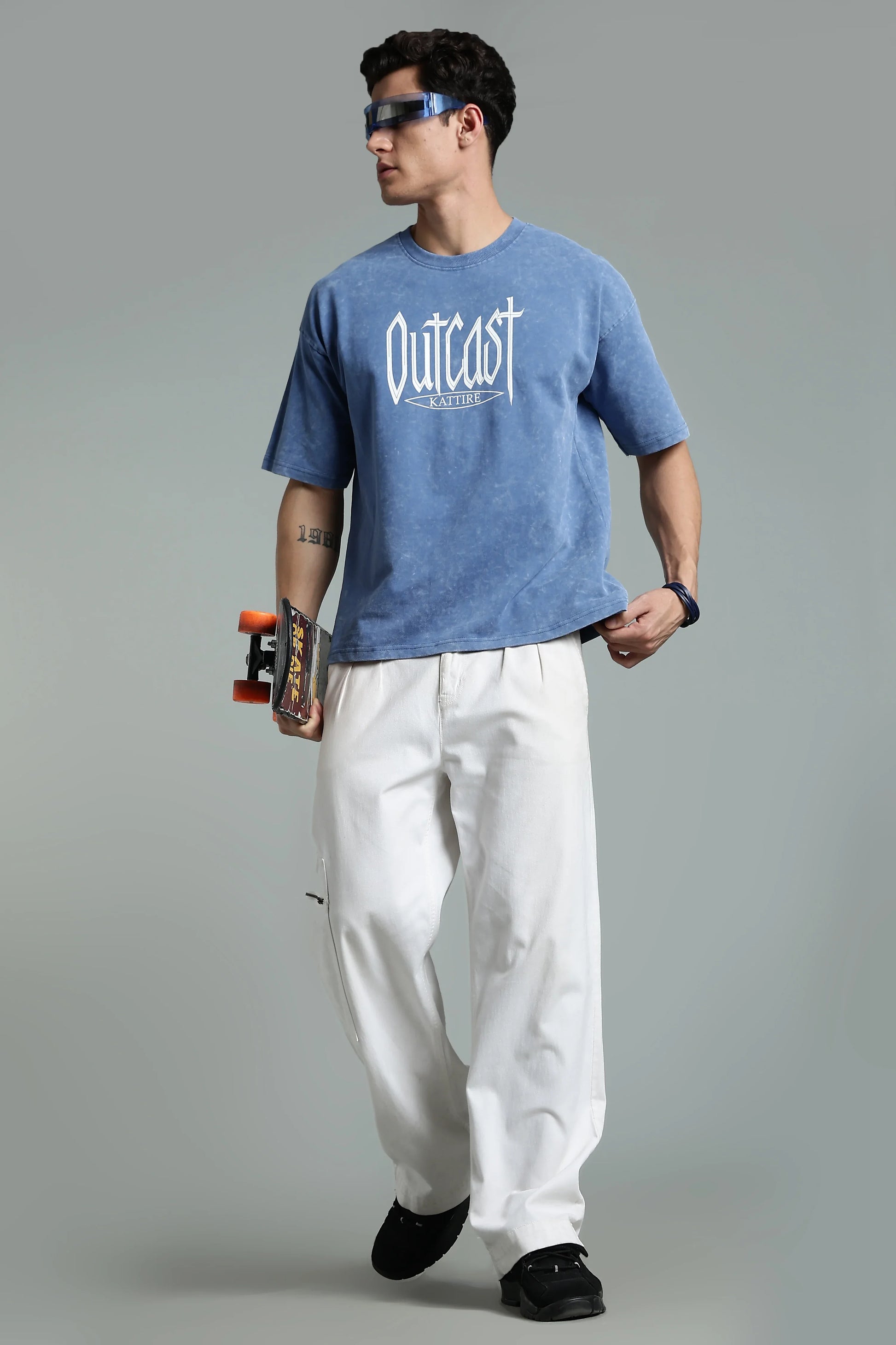 Stand out with bold attitude in the Outcast Graphic Oversized T-Shirt - The Kattire