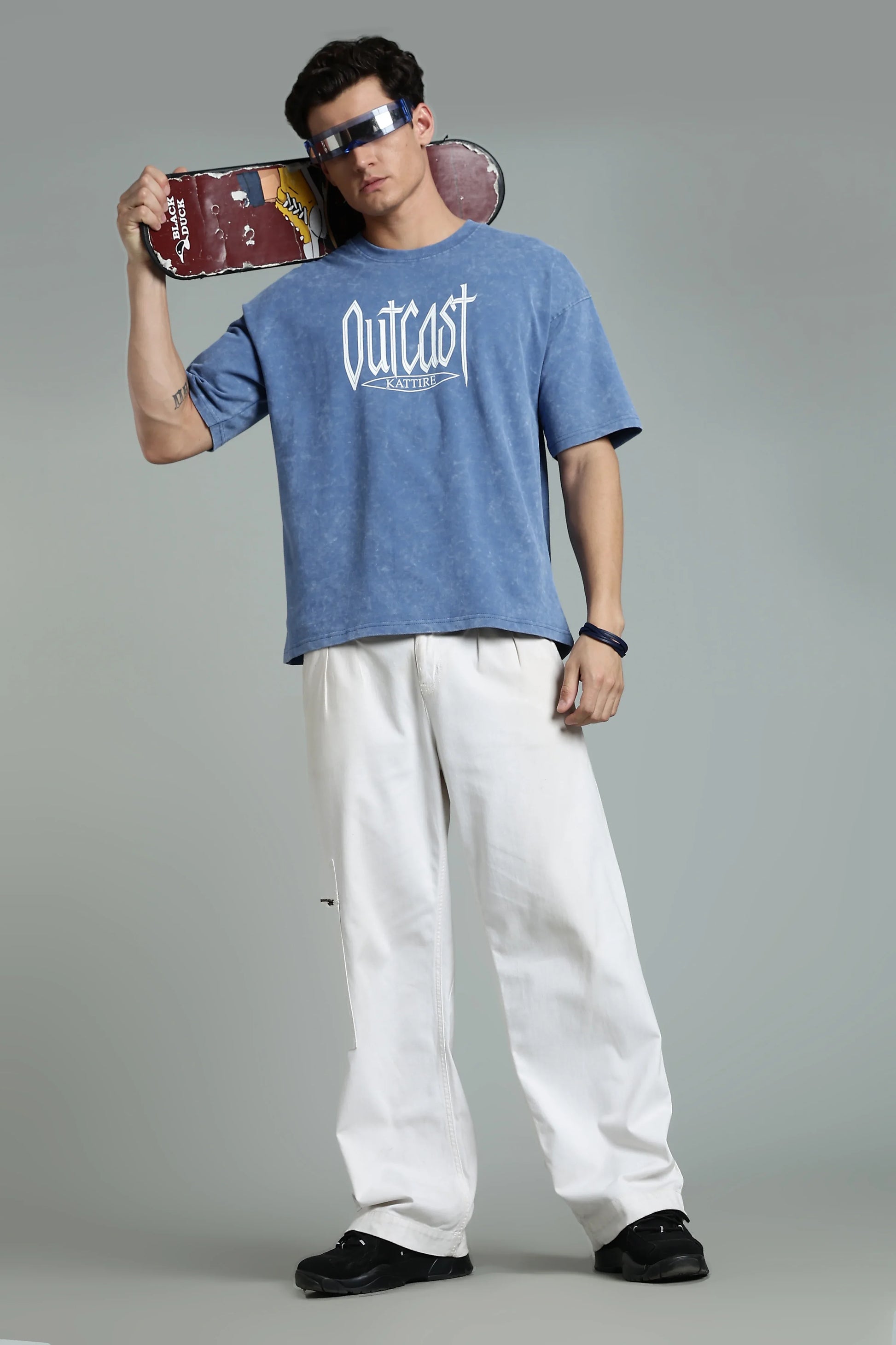 Stand out with bold attitude in the Outcast Graphic Oversized T-Shirt - The Kattire