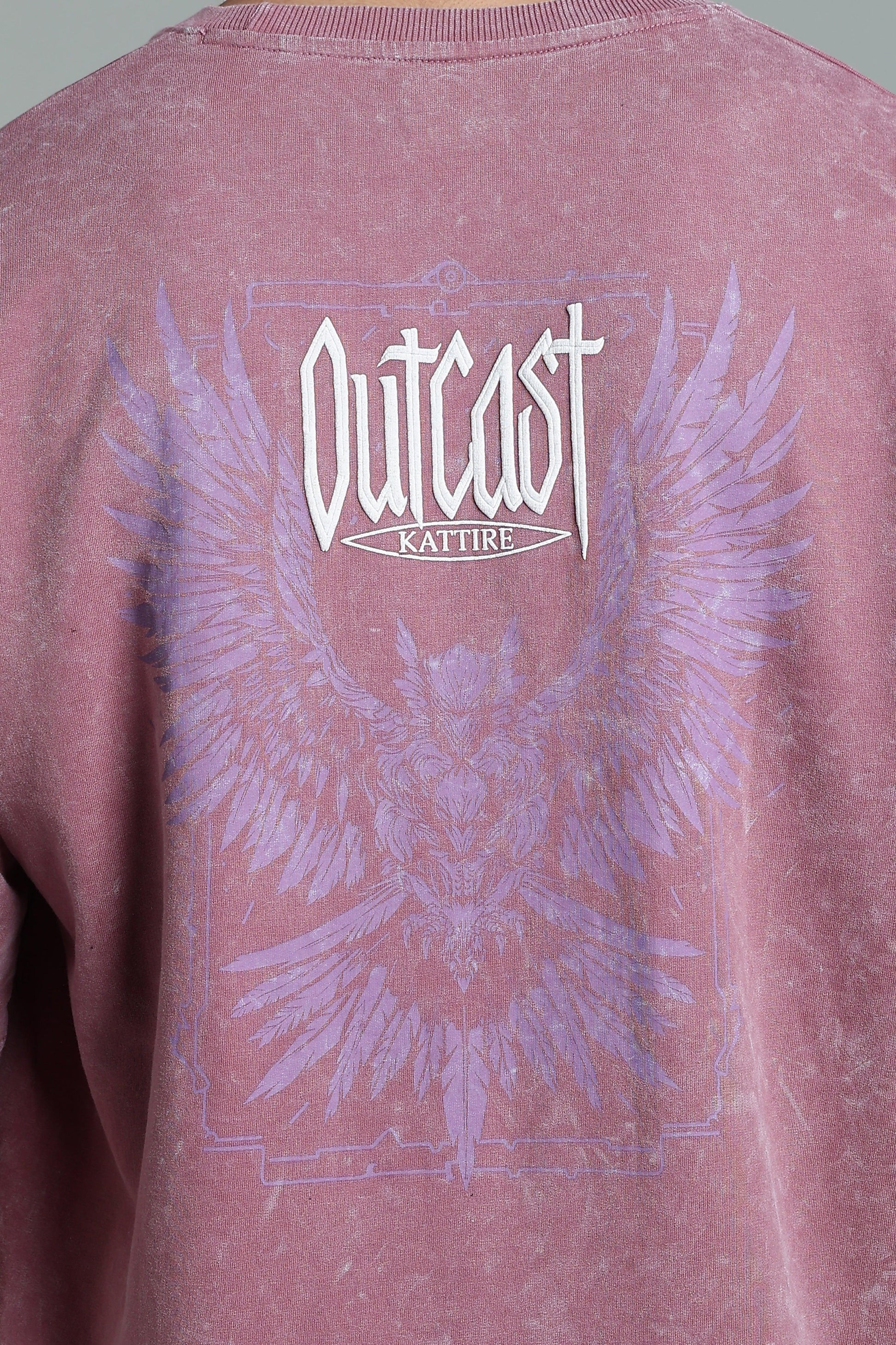 Stand out with bold attitude in the Outcast Graphic Oversized T-Shirt - The Kattire