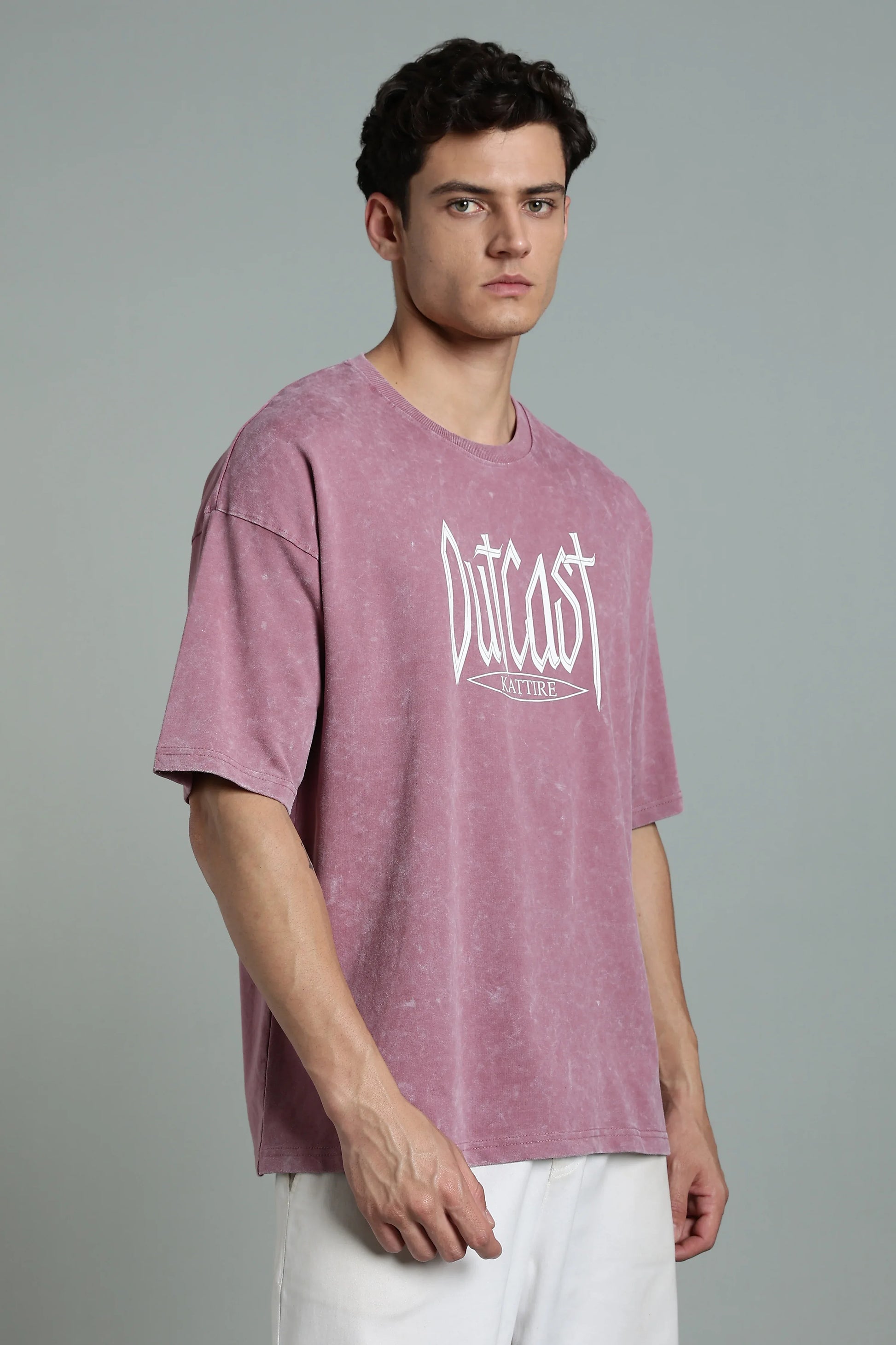 Stand out with bold attitude in the Outcast Graphic Oversized T-Shirt - The Kattire