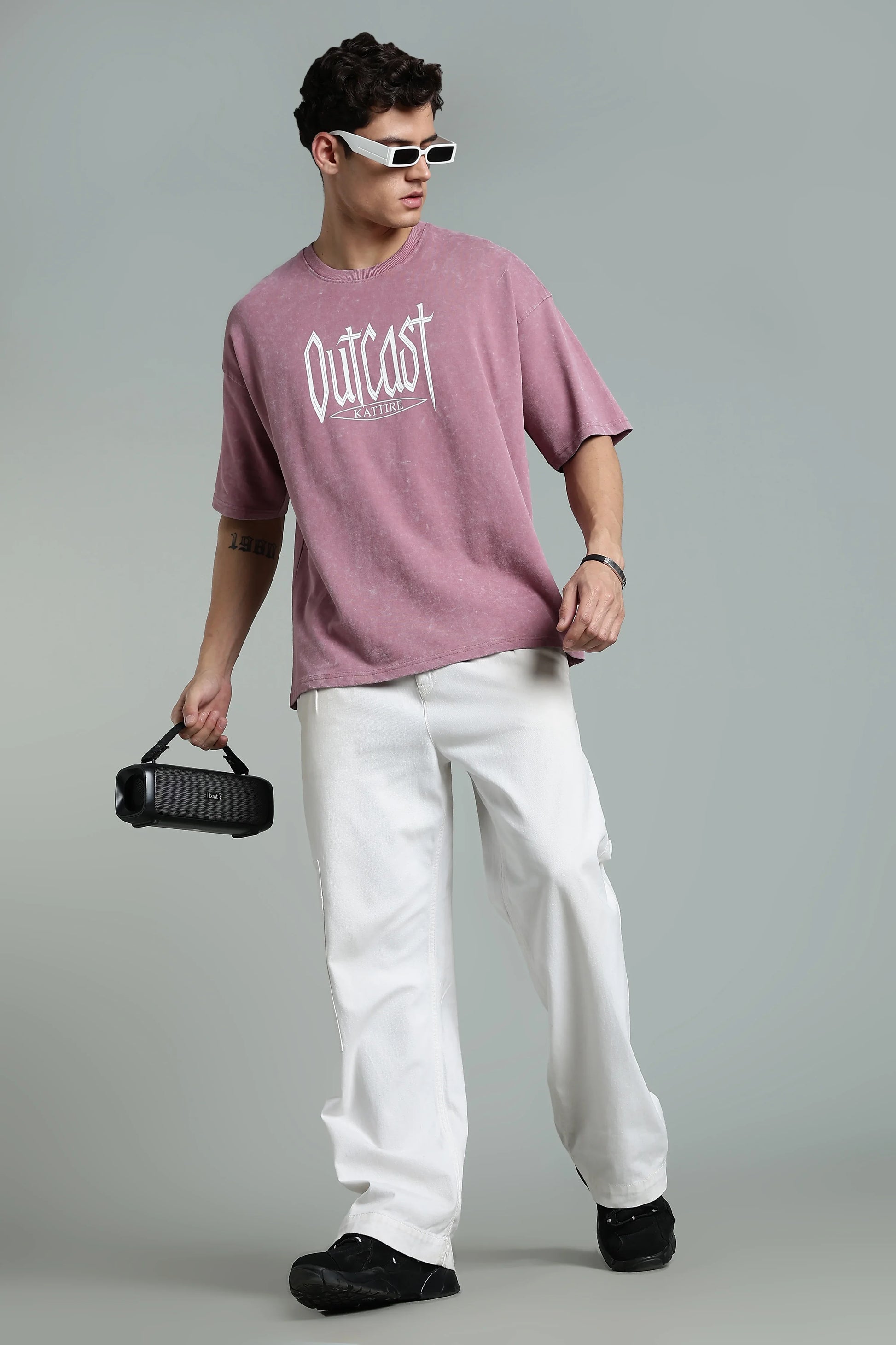 Stand out with bold attitude in the Outcast Graphic Oversized T-Shirt - The Kattire