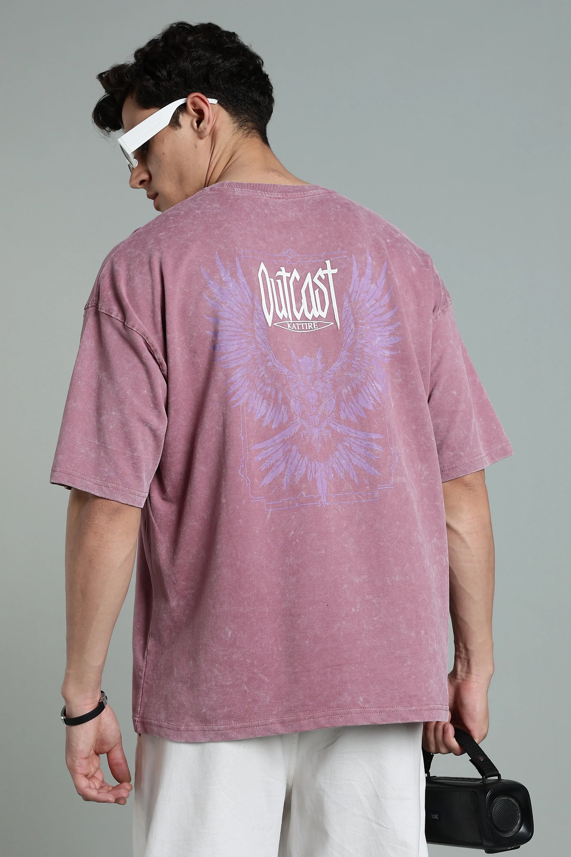 Stand out with bold attitude in the Outcast Graphic Oversized T-Shirt - The Kattire