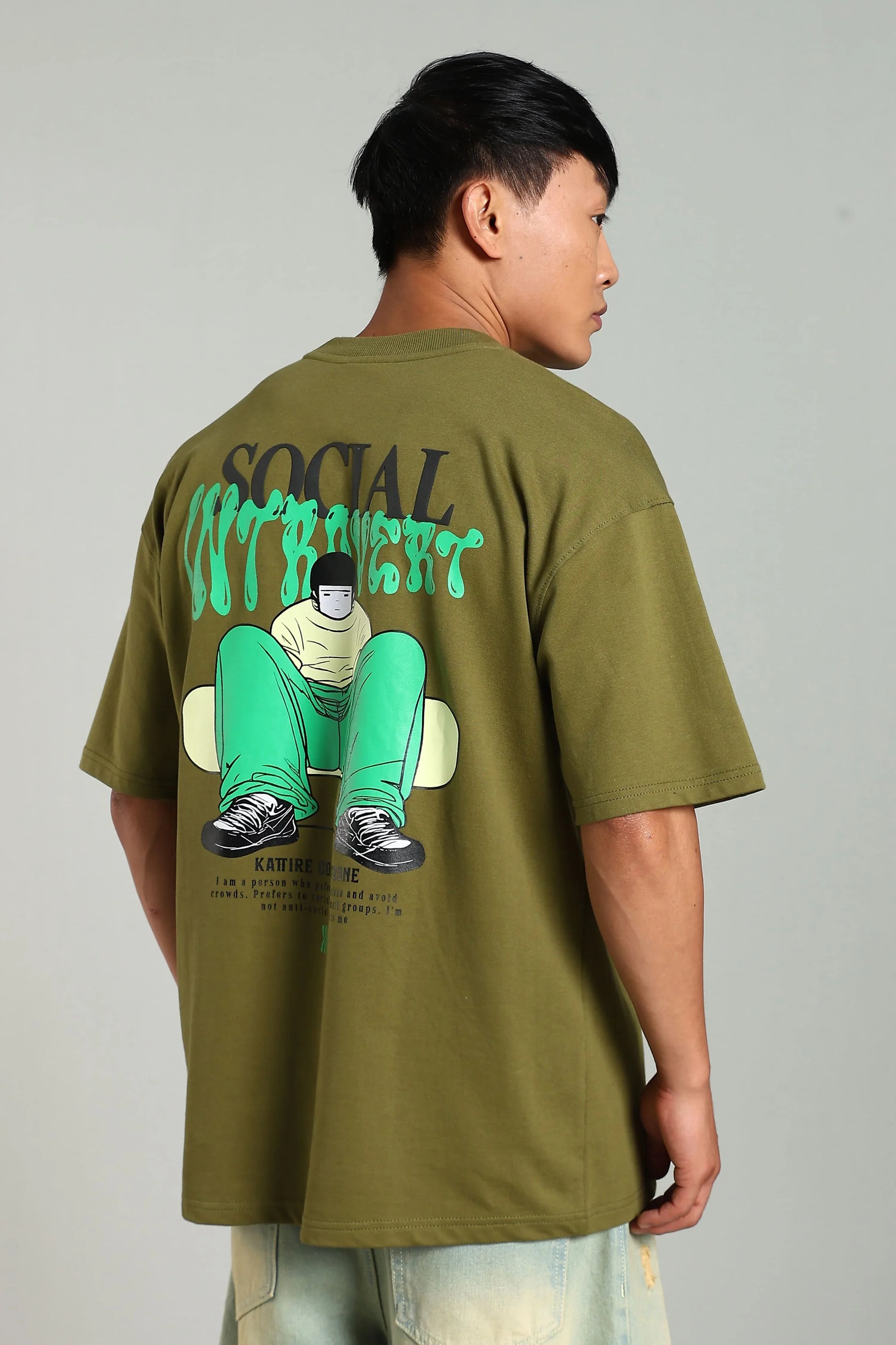 Social Introvert Graphic Oversized T-Shirt - The Kattire