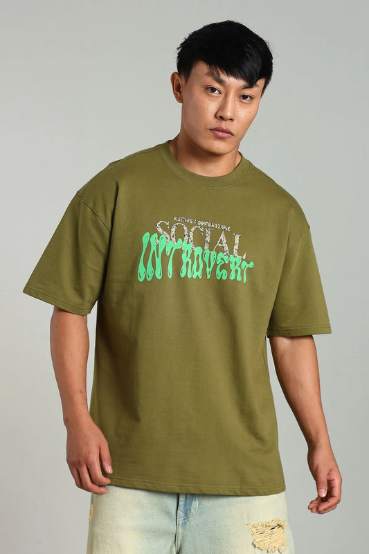 Social Introvert Graphic Oversized T-Shirt - The Kattire