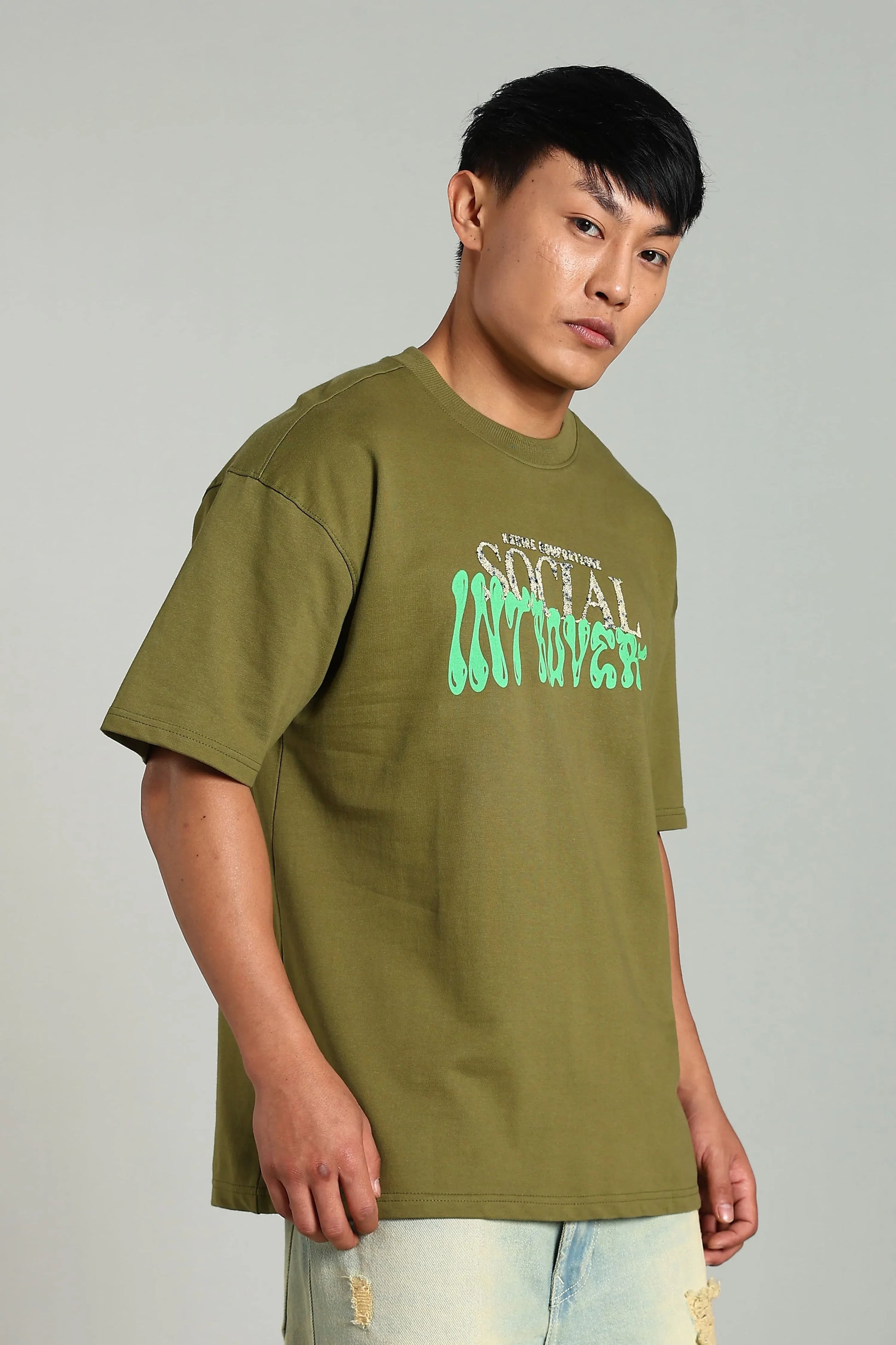 Social Introvert Graphic Oversized T-Shirt - The Kattire