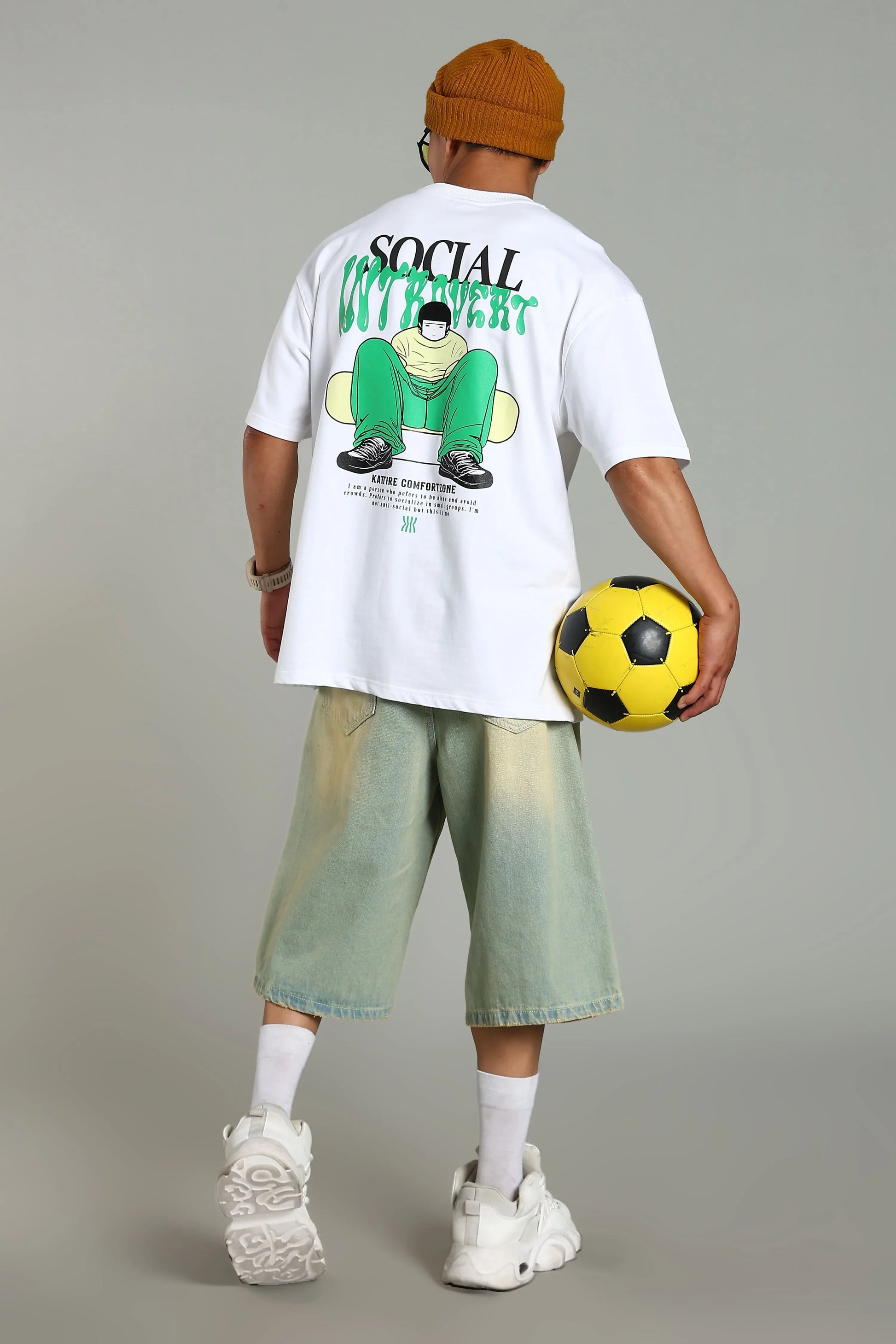 Social Introvert Graphic Oversized T-Shirt - The Kattire