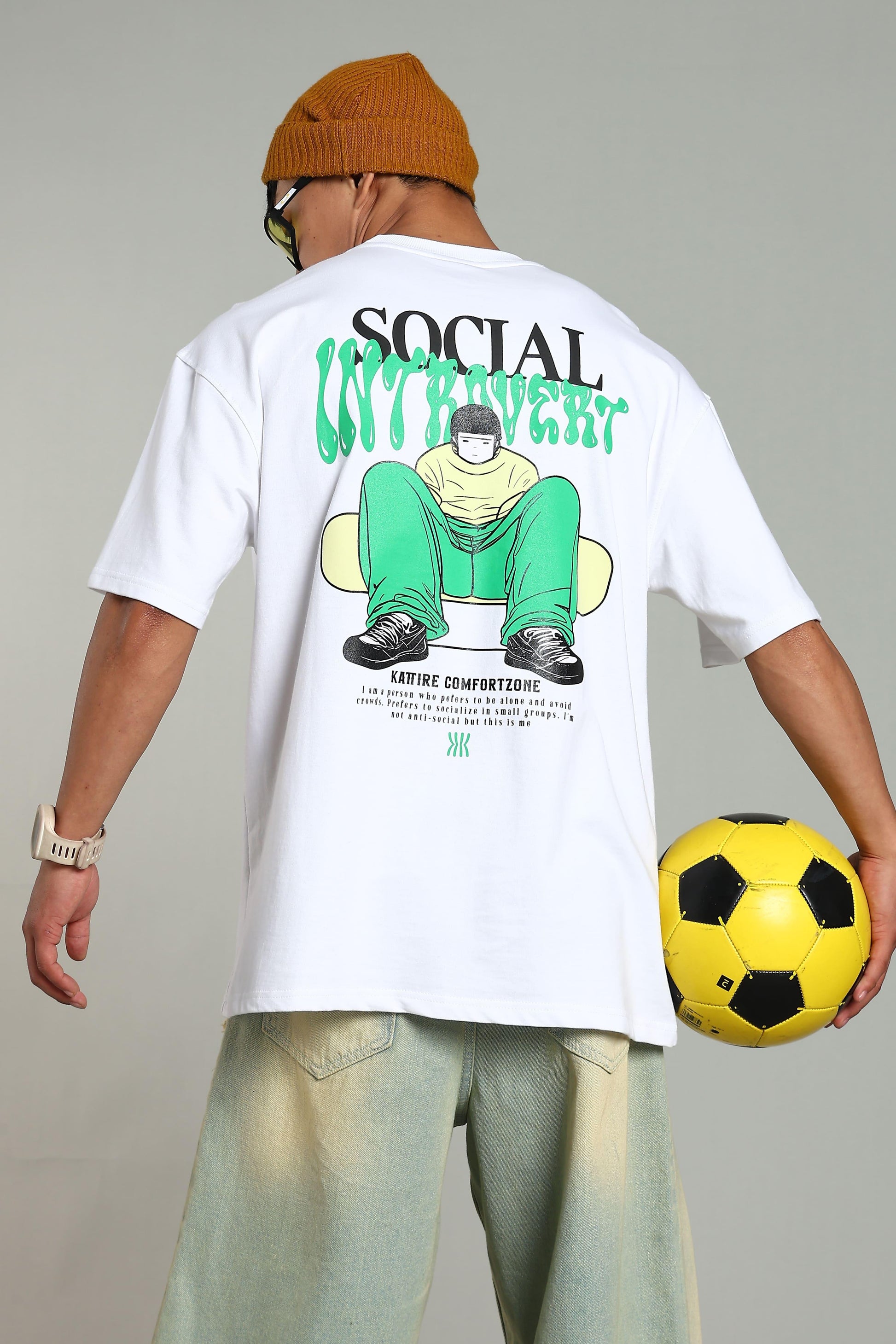 Social Introvert Graphic Oversized T-Shirt - The Kattire