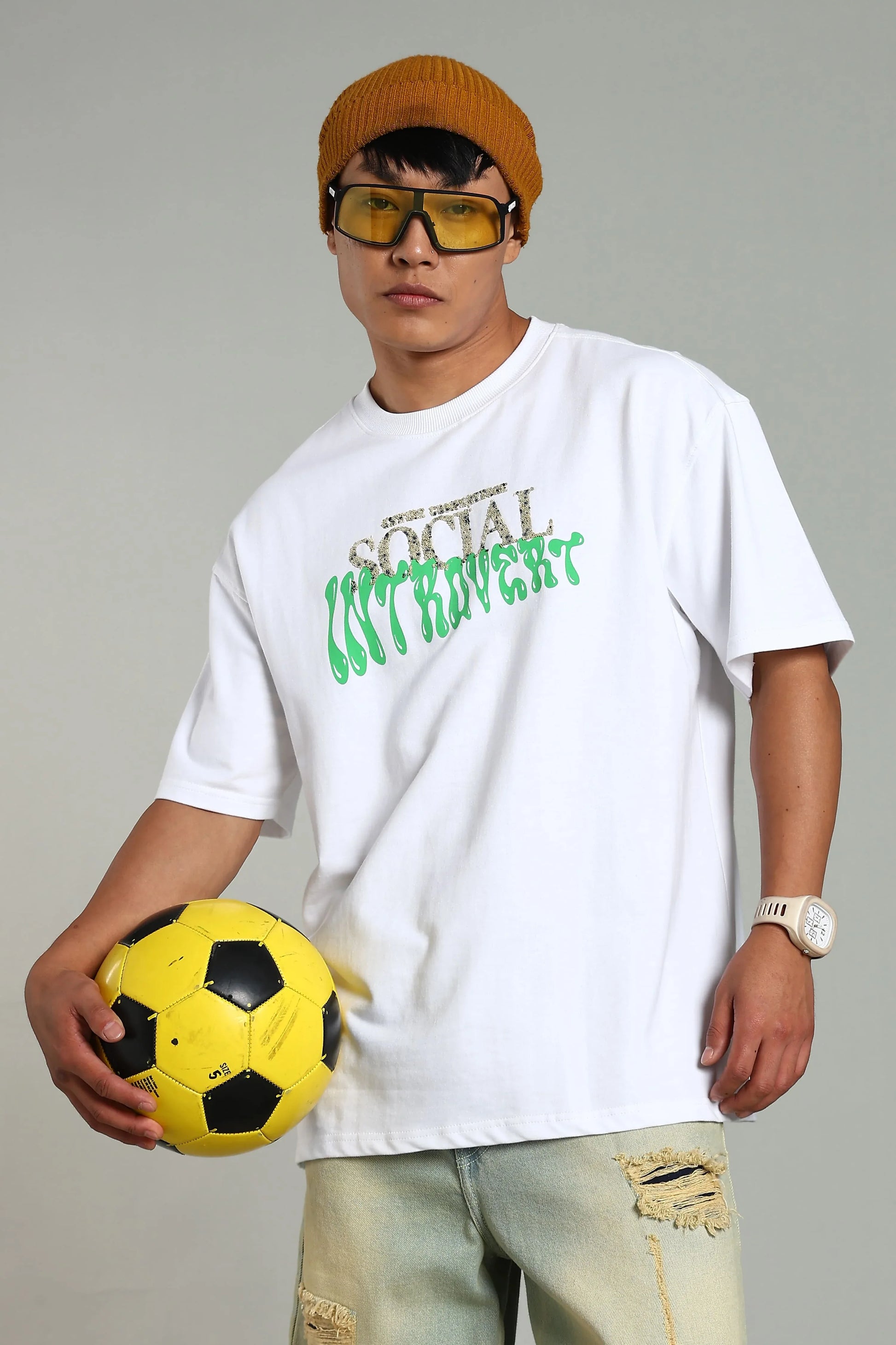 Social Introvert Graphic Oversized T-Shirt - The Kattire