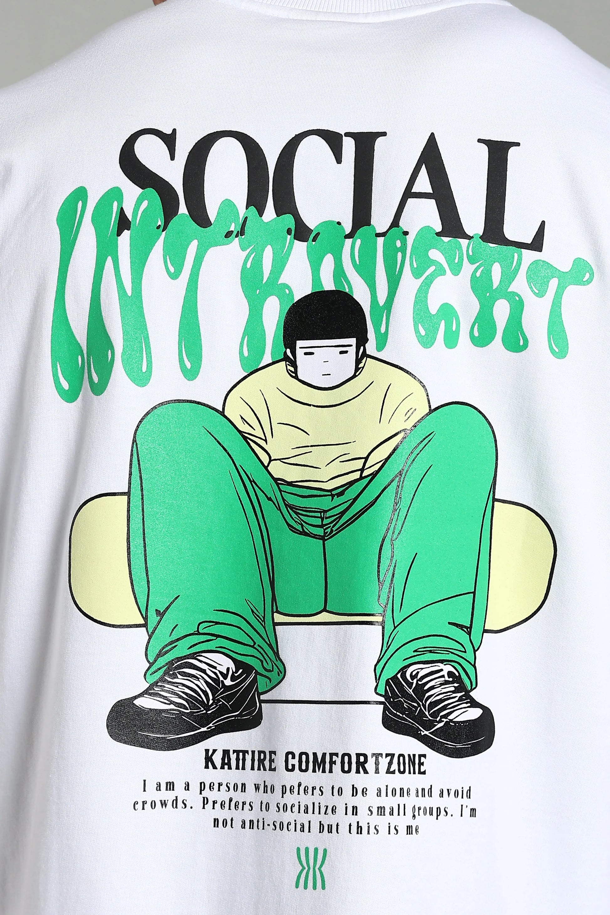 Social Introvert Graphic Oversized T-Shirt - The Kattire