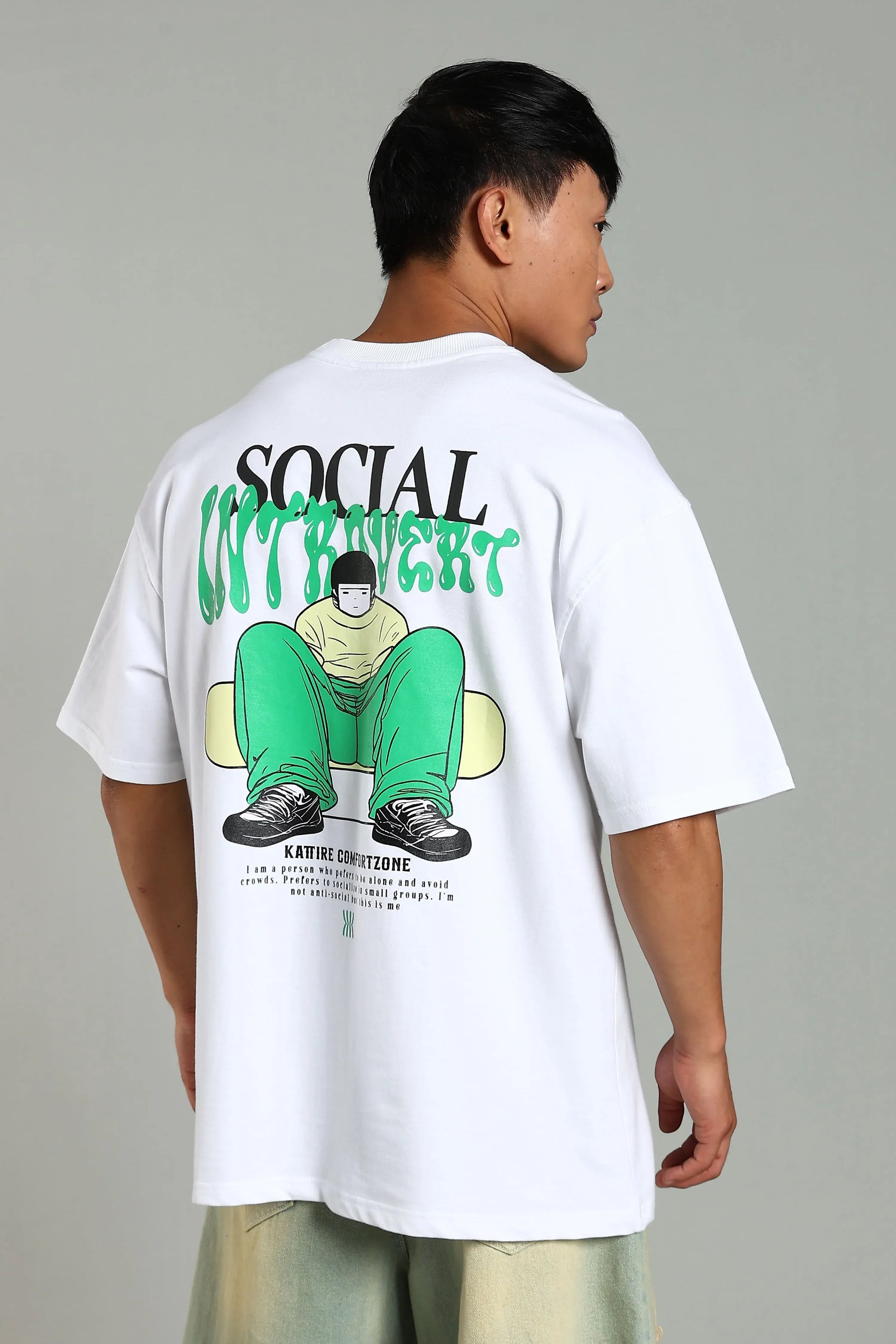 Social Introvert Graphic Oversized T-Shirt - The Kattire