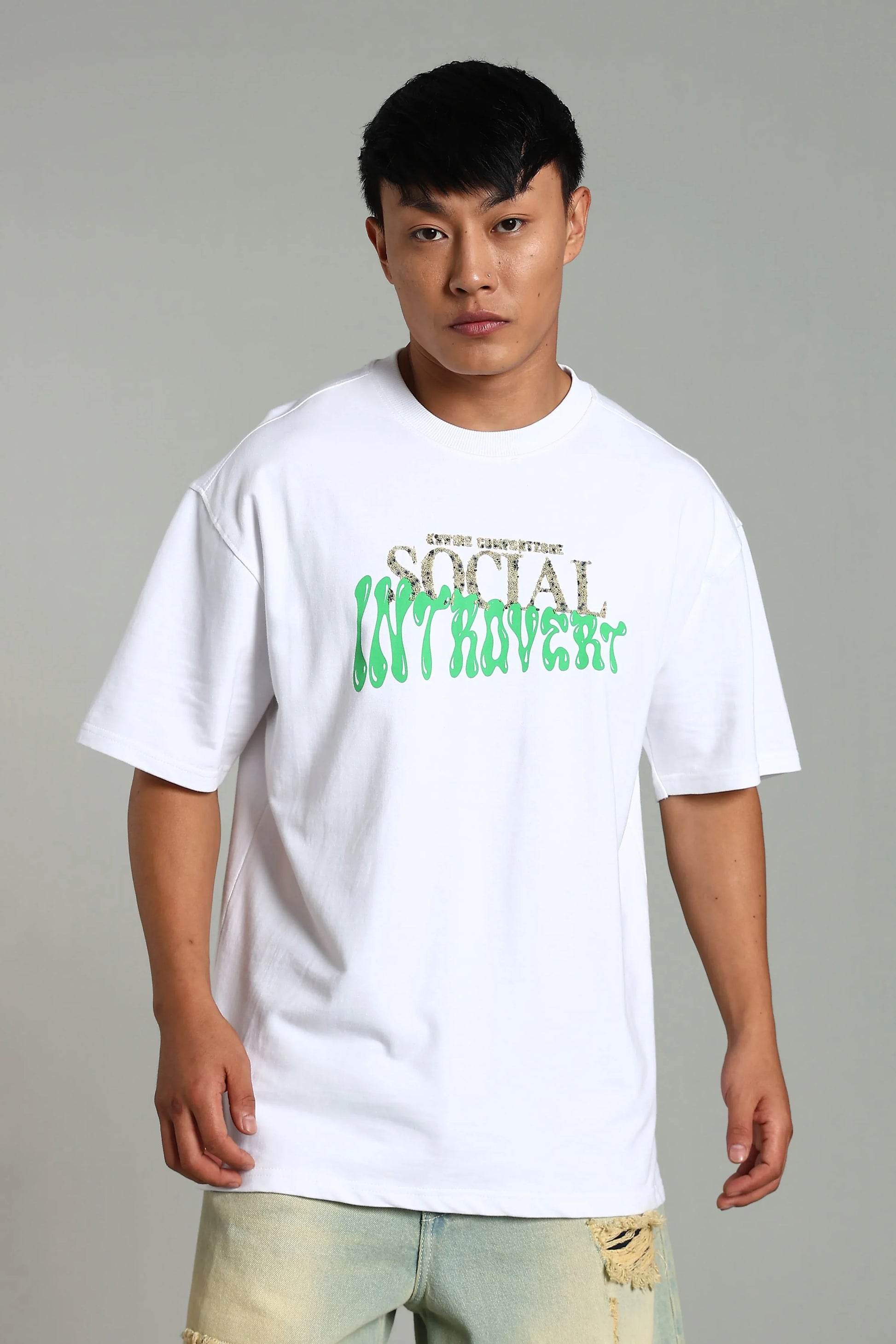 Social Introvert Graphic Oversized T-Shirt - The Kattire