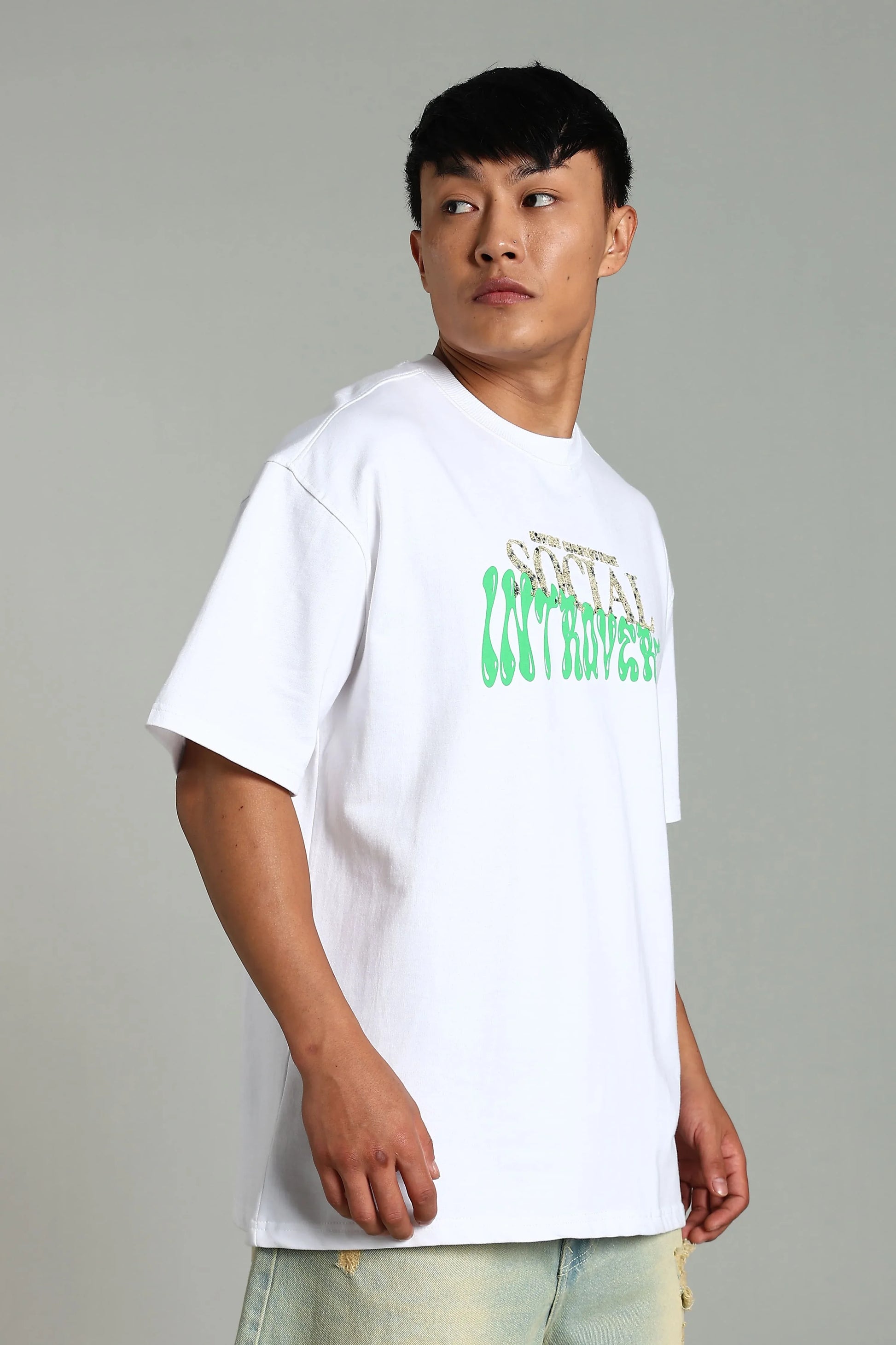 Social Introvert Graphic Oversized T-Shirt - The Kattire