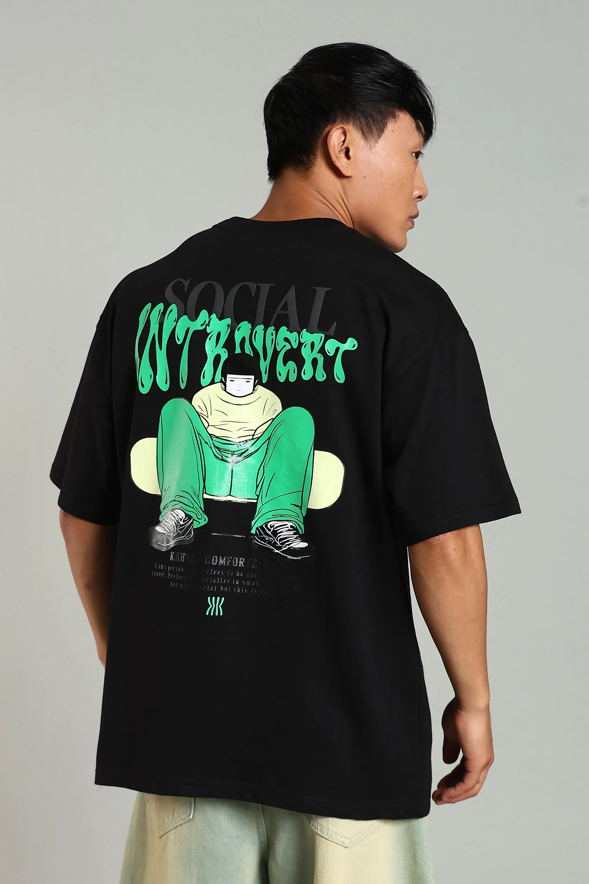 Social Introvert Graphic Oversized T-Shirt - The Kattire