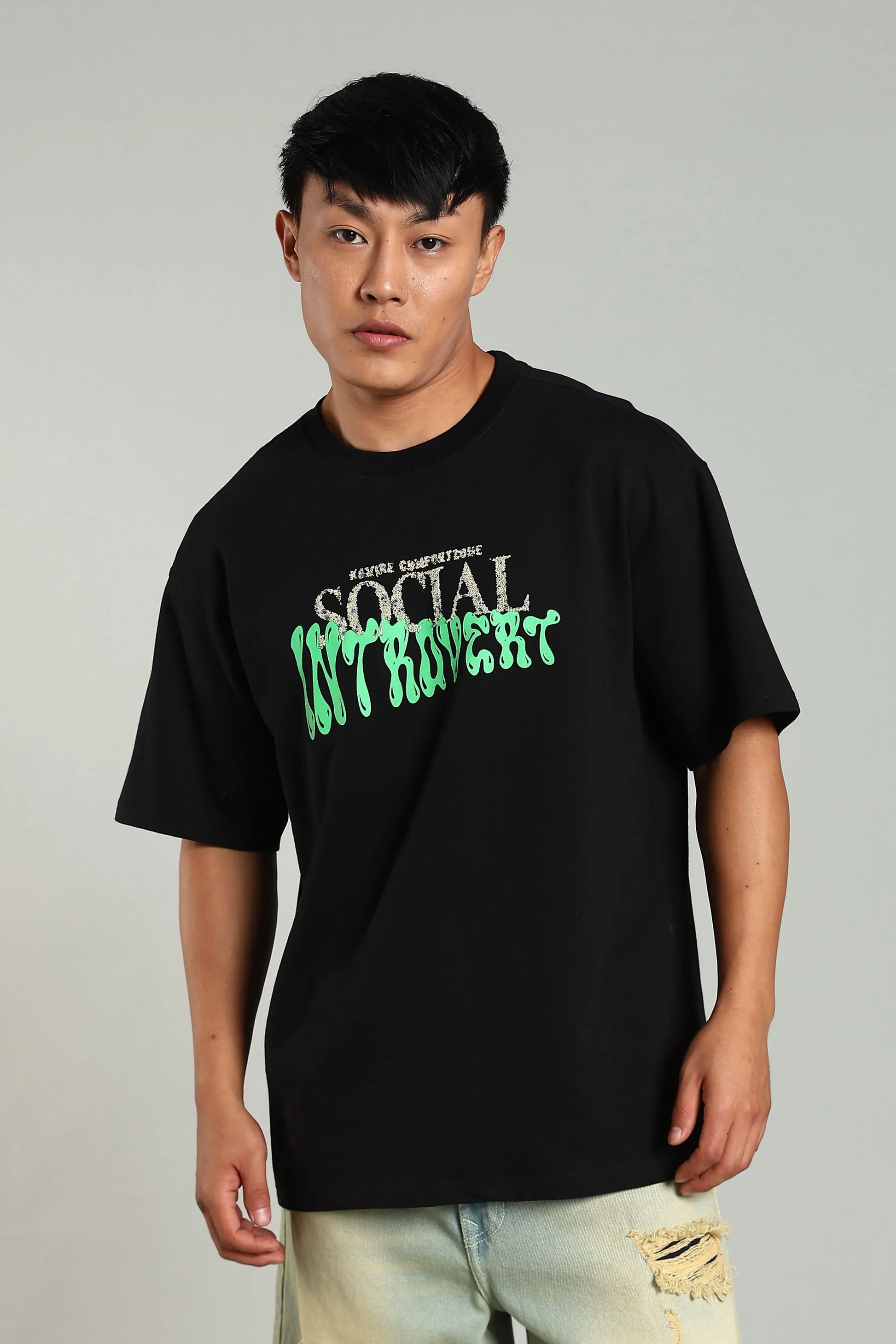 Social Introvert Graphic Oversized T-Shirt - The Kattire