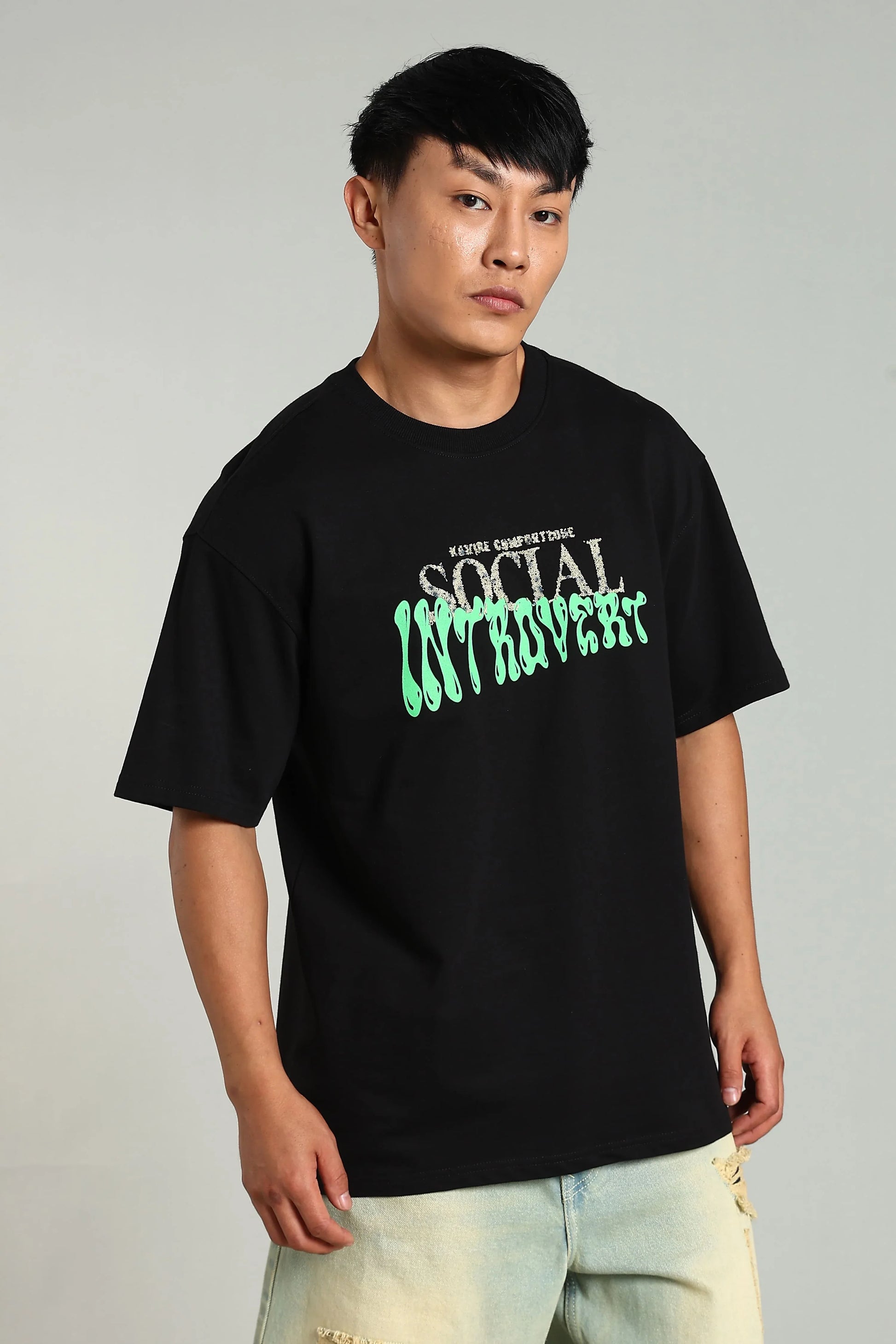 Social Introvert Graphic Oversized T-Shirt - The Kattire