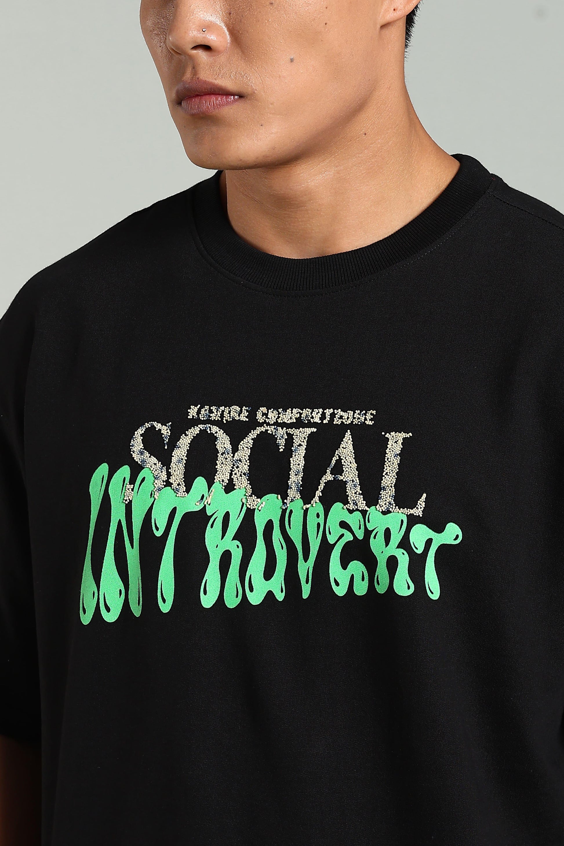 Social Introvert Graphic Oversized T-Shirt - The Kattire