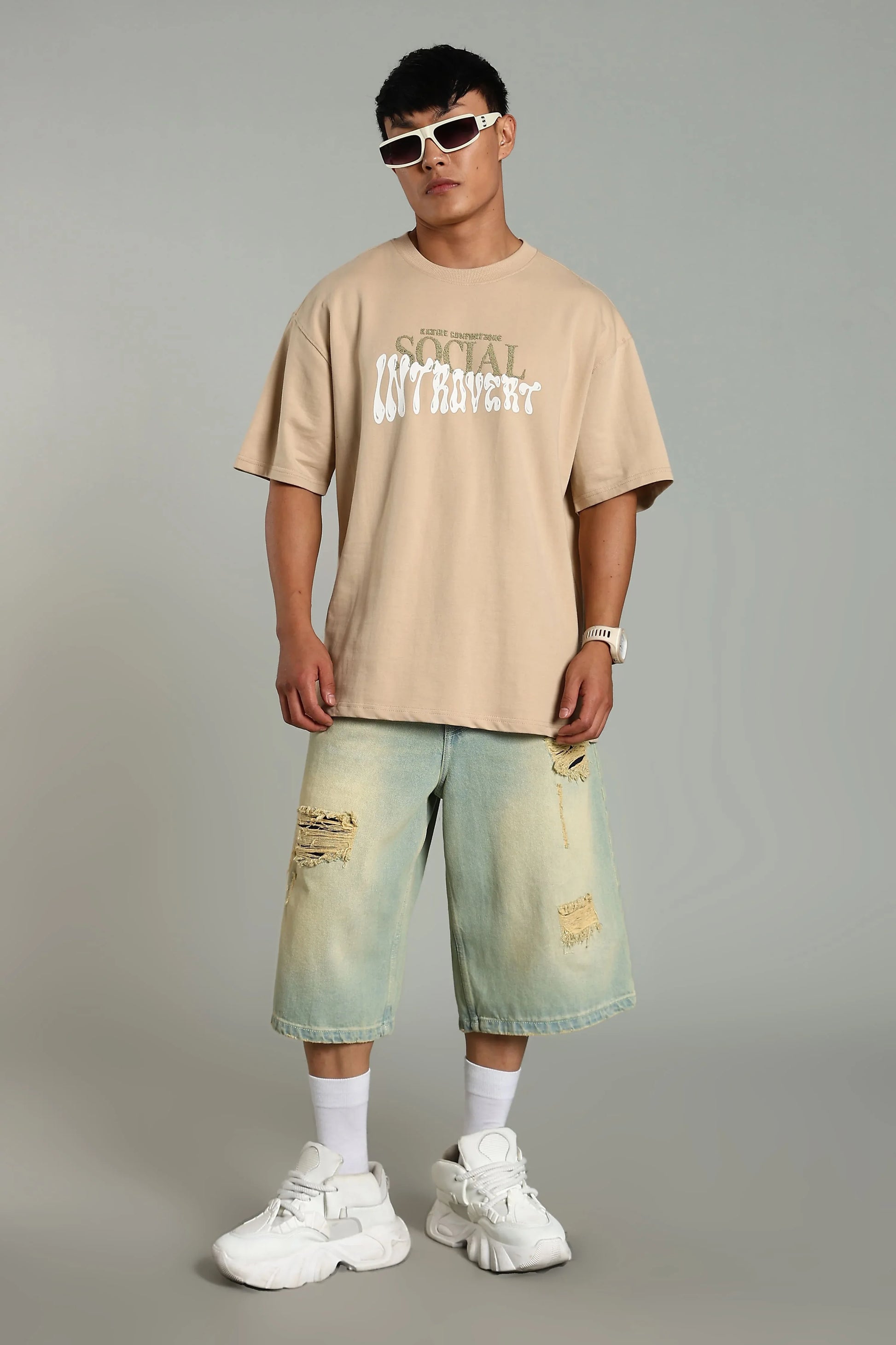 Social Introvert Graphic Oversized T-Shirt - The Kattire