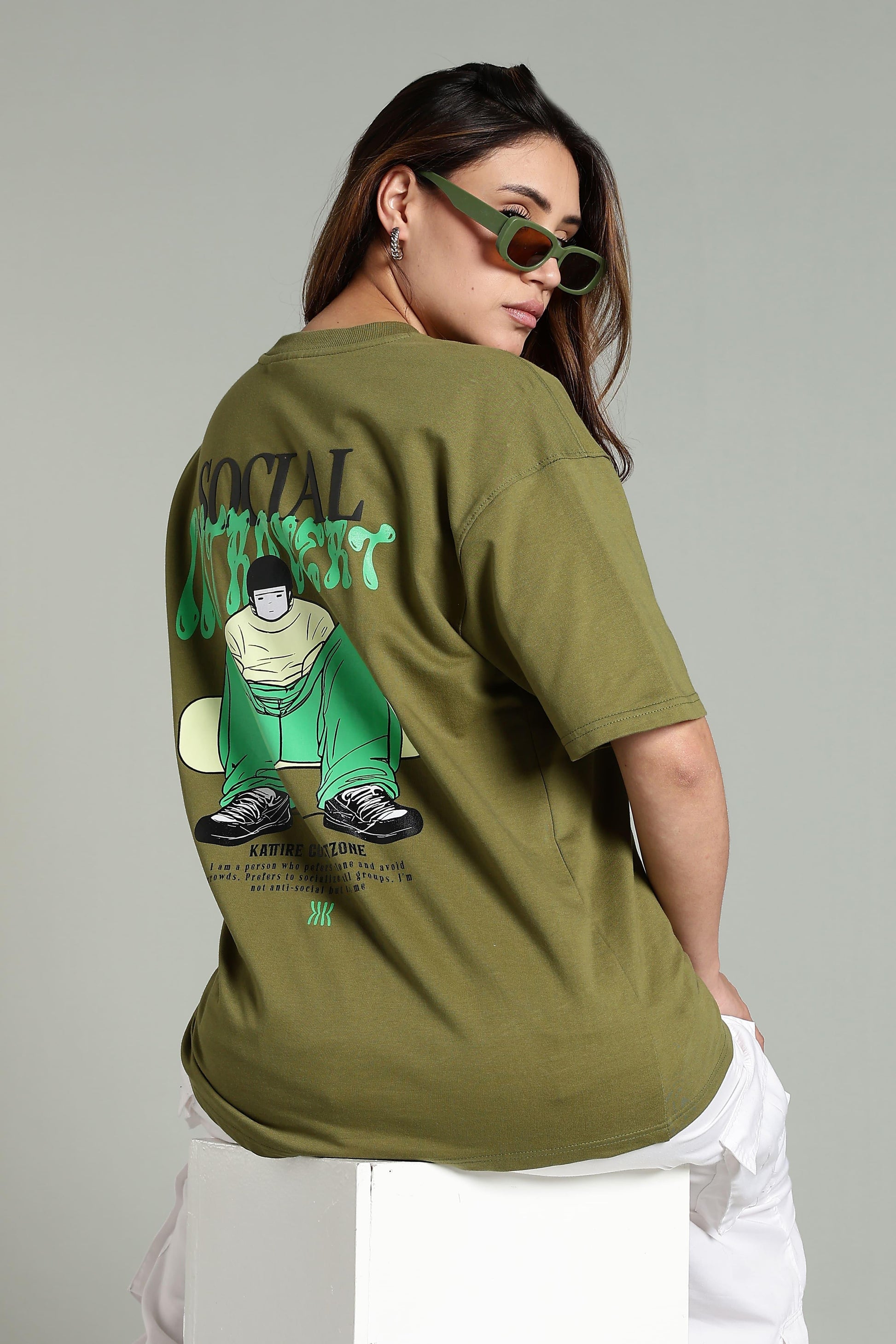 Social Introvert Graphic Oversized T-Shirt - The Kattire
