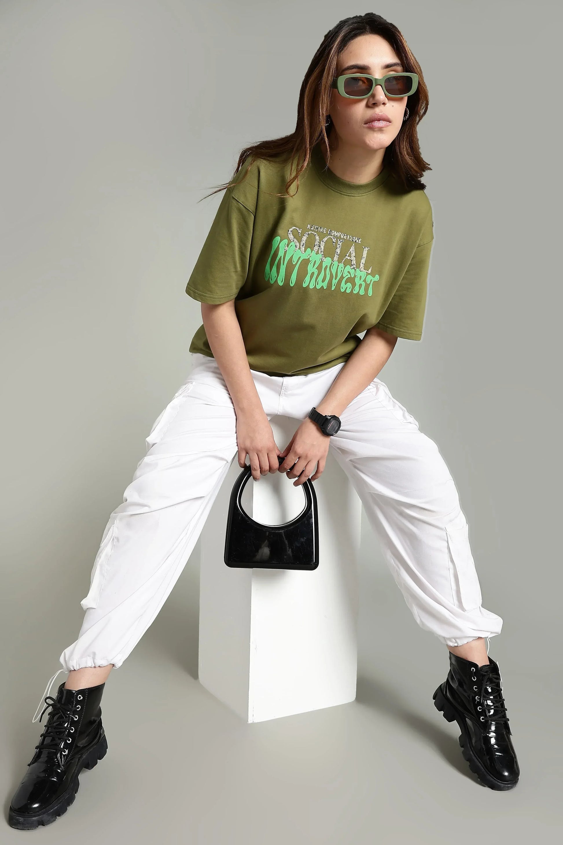 Social Introvert Graphic Oversized T-Shirt - The Kattire