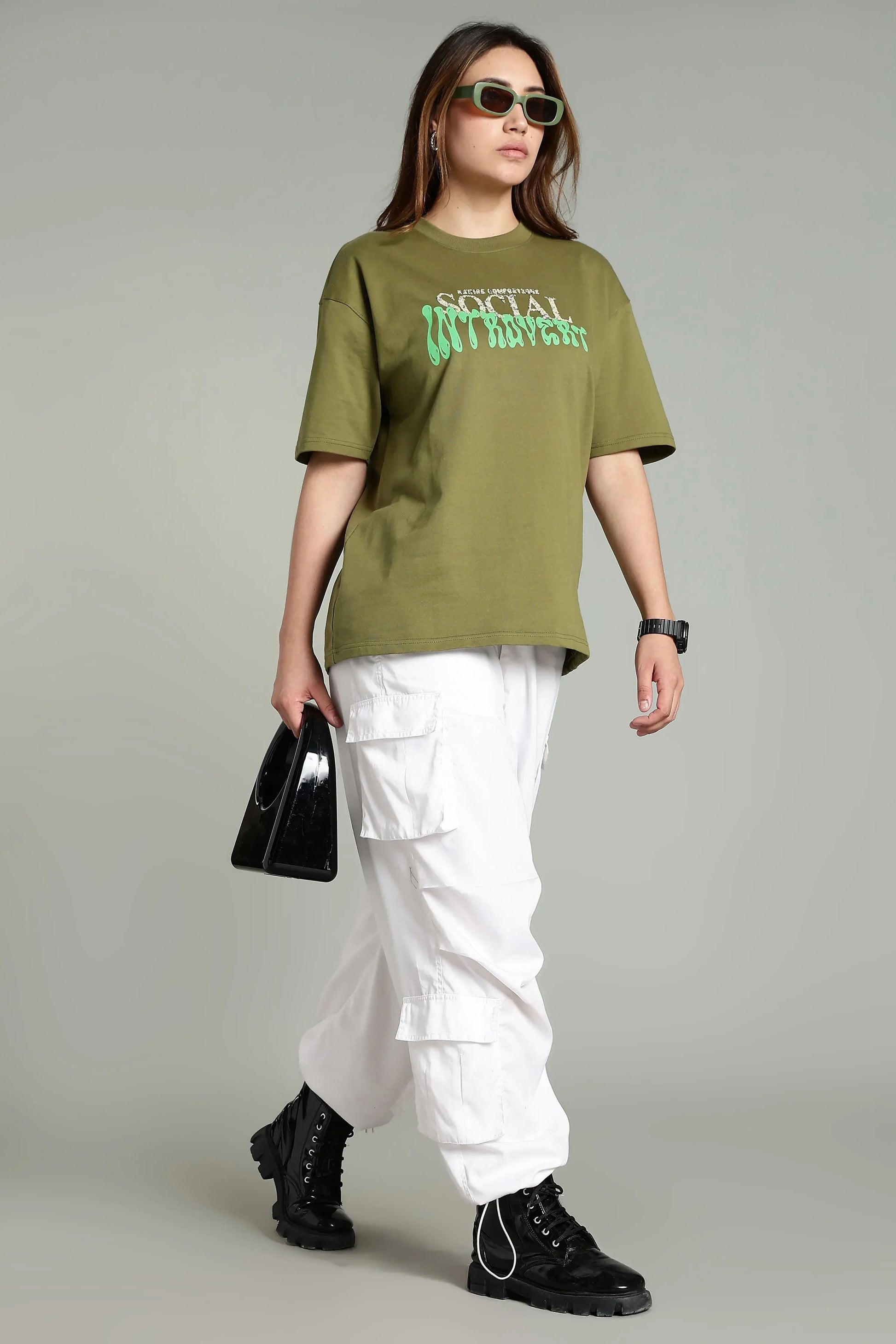 Social Introvert Graphic Oversized T-Shirt - The Kattire