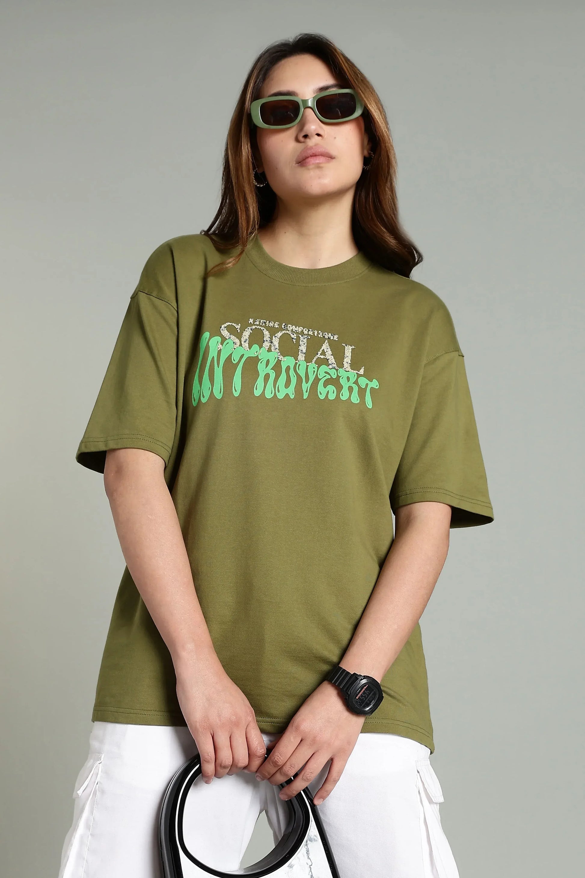 Social Introvert Graphic Oversized T-Shirt - The Kattire