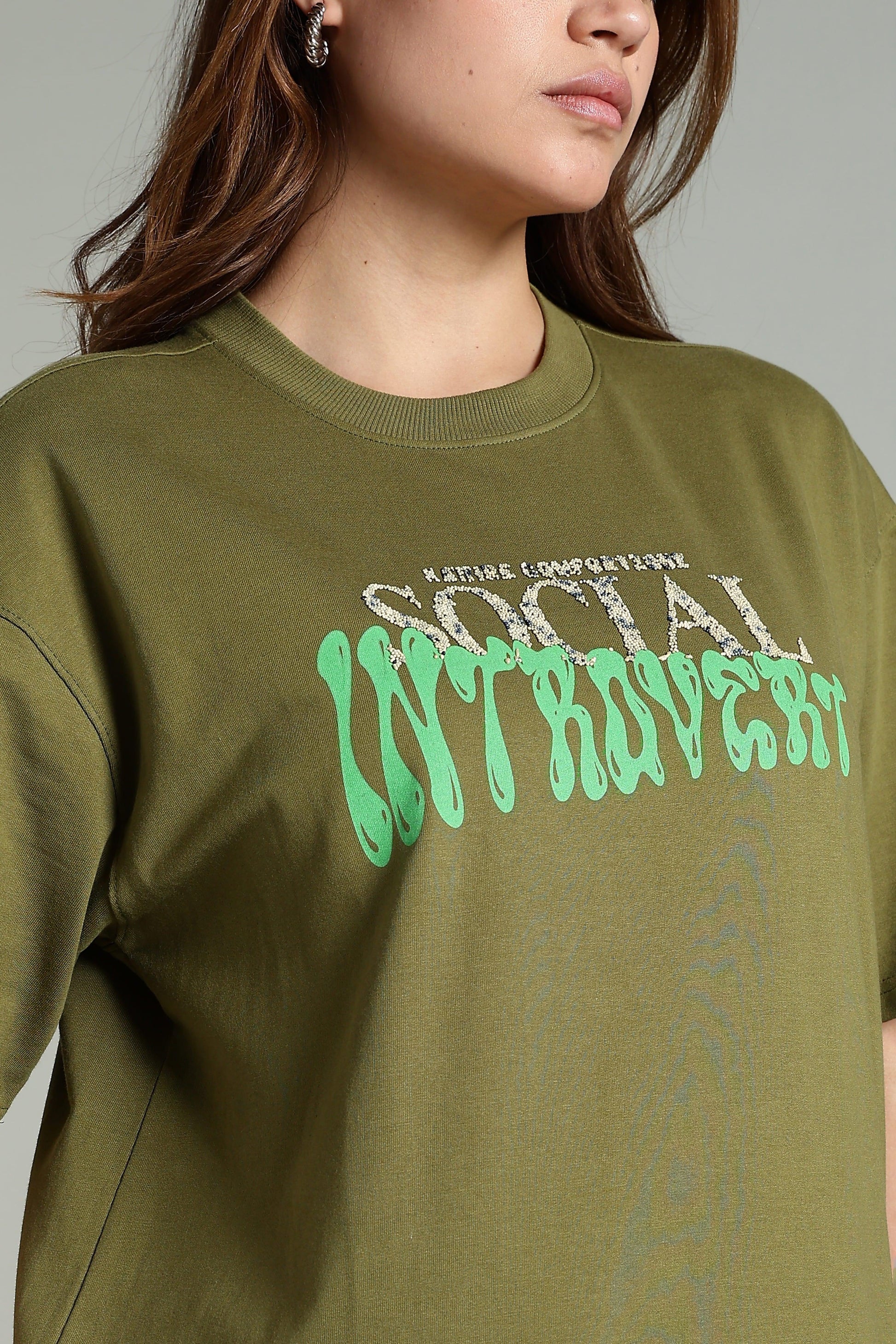 Social Introvert Graphic Oversized T-Shirt - The Kattire