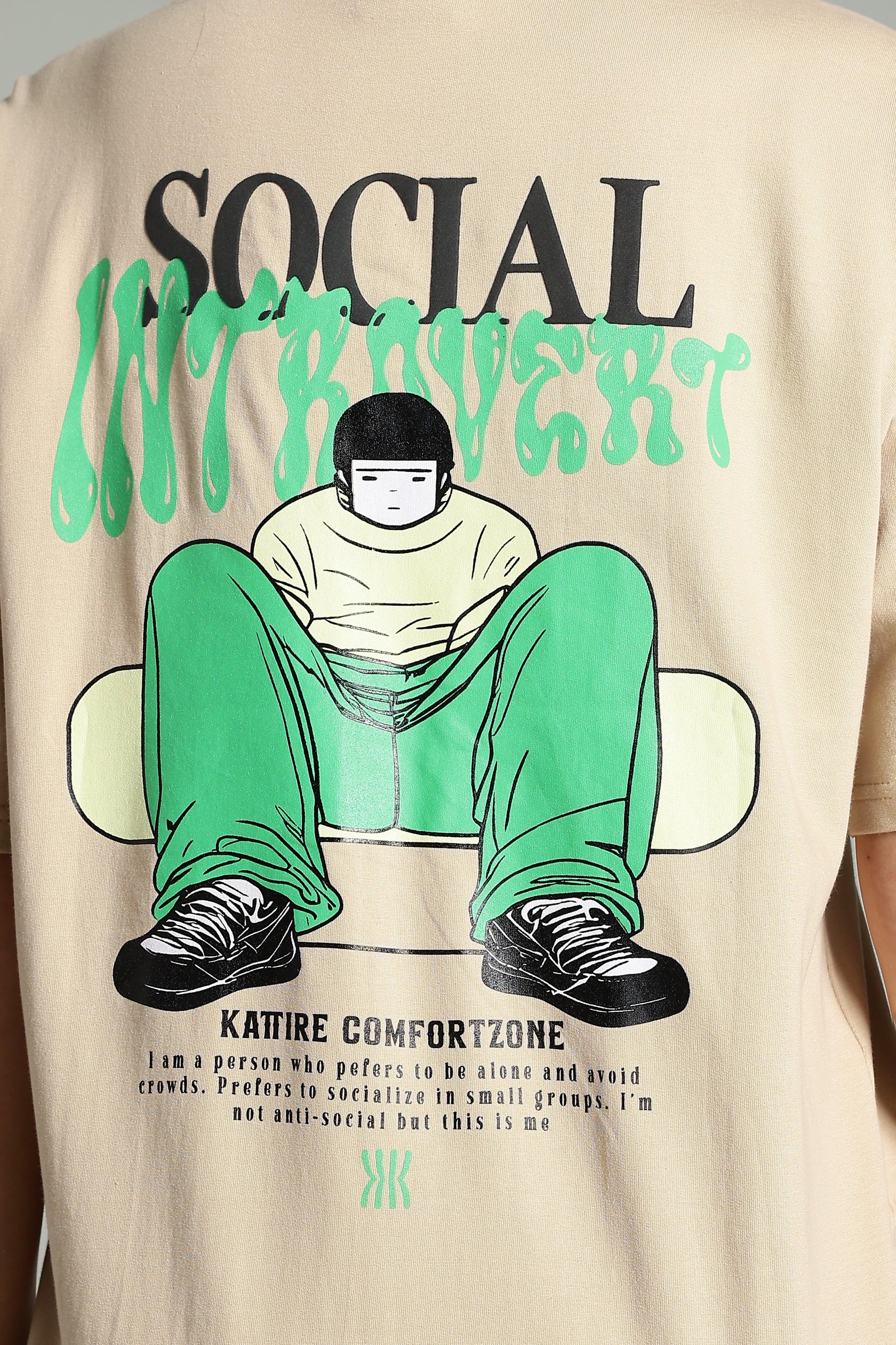 Social Introvert Graphic Oversized T-Shirt - The Kattire