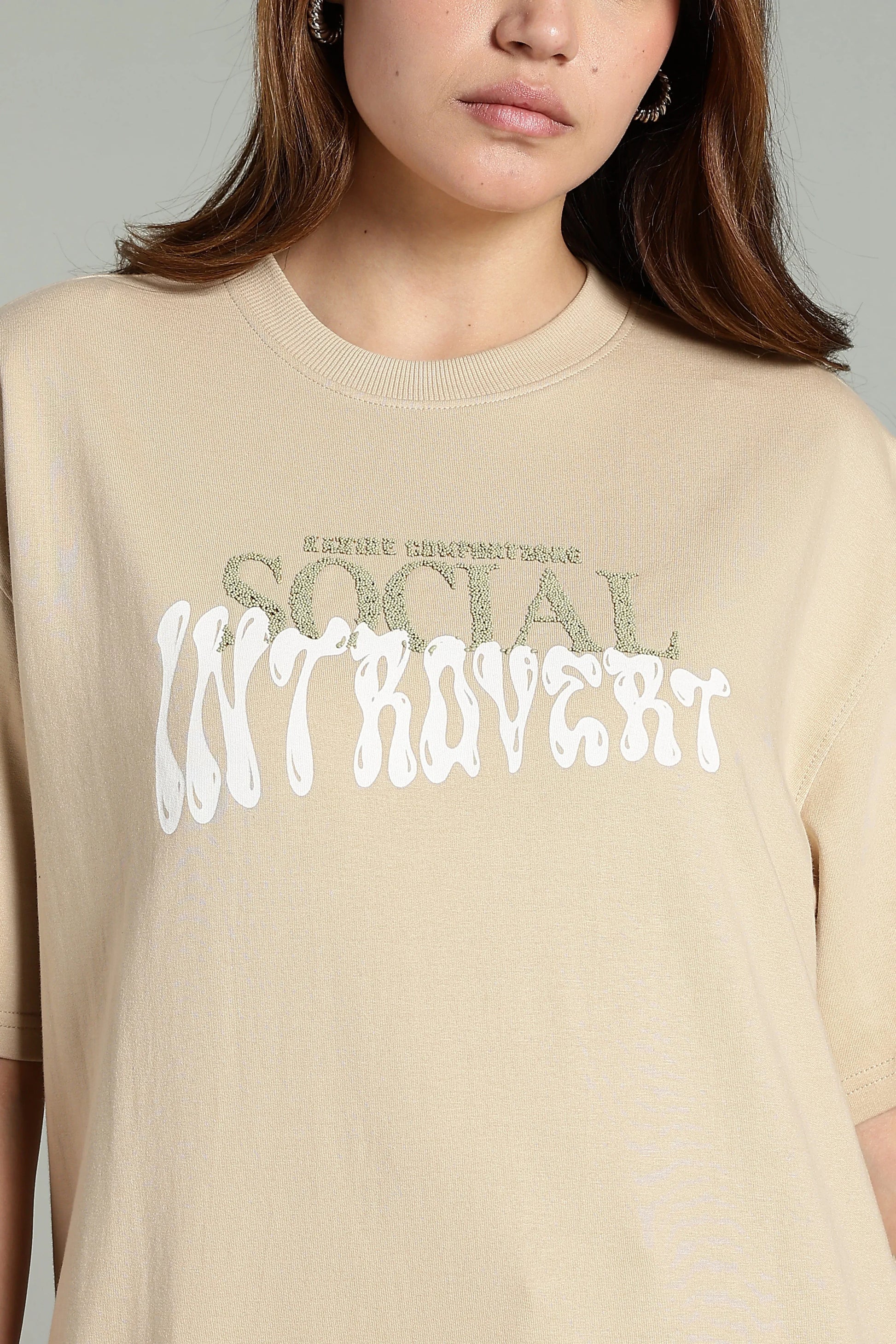 Social Introvert Graphic Oversized T-Shirt - The Kattire