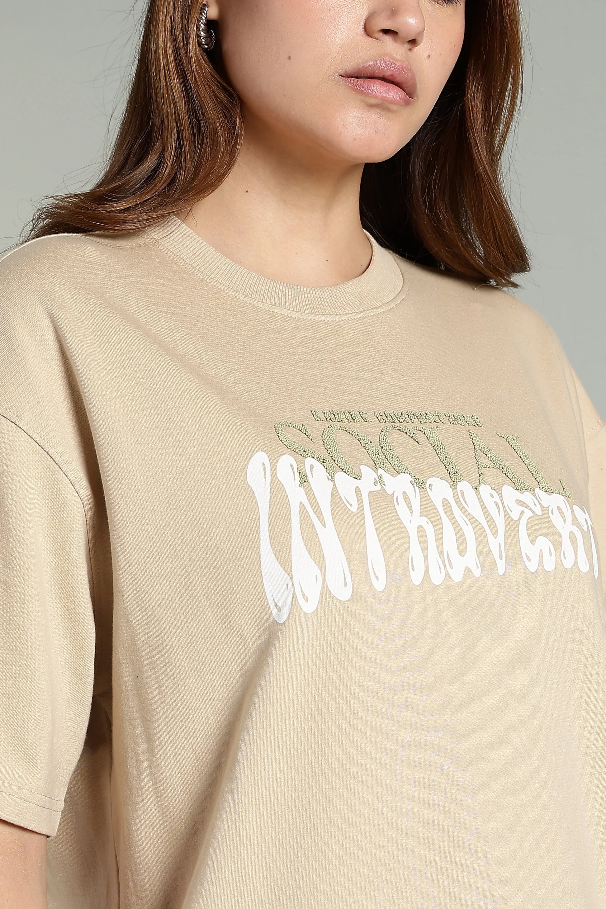 Social Introvert Graphic Oversized T-Shirt - The Kattire
