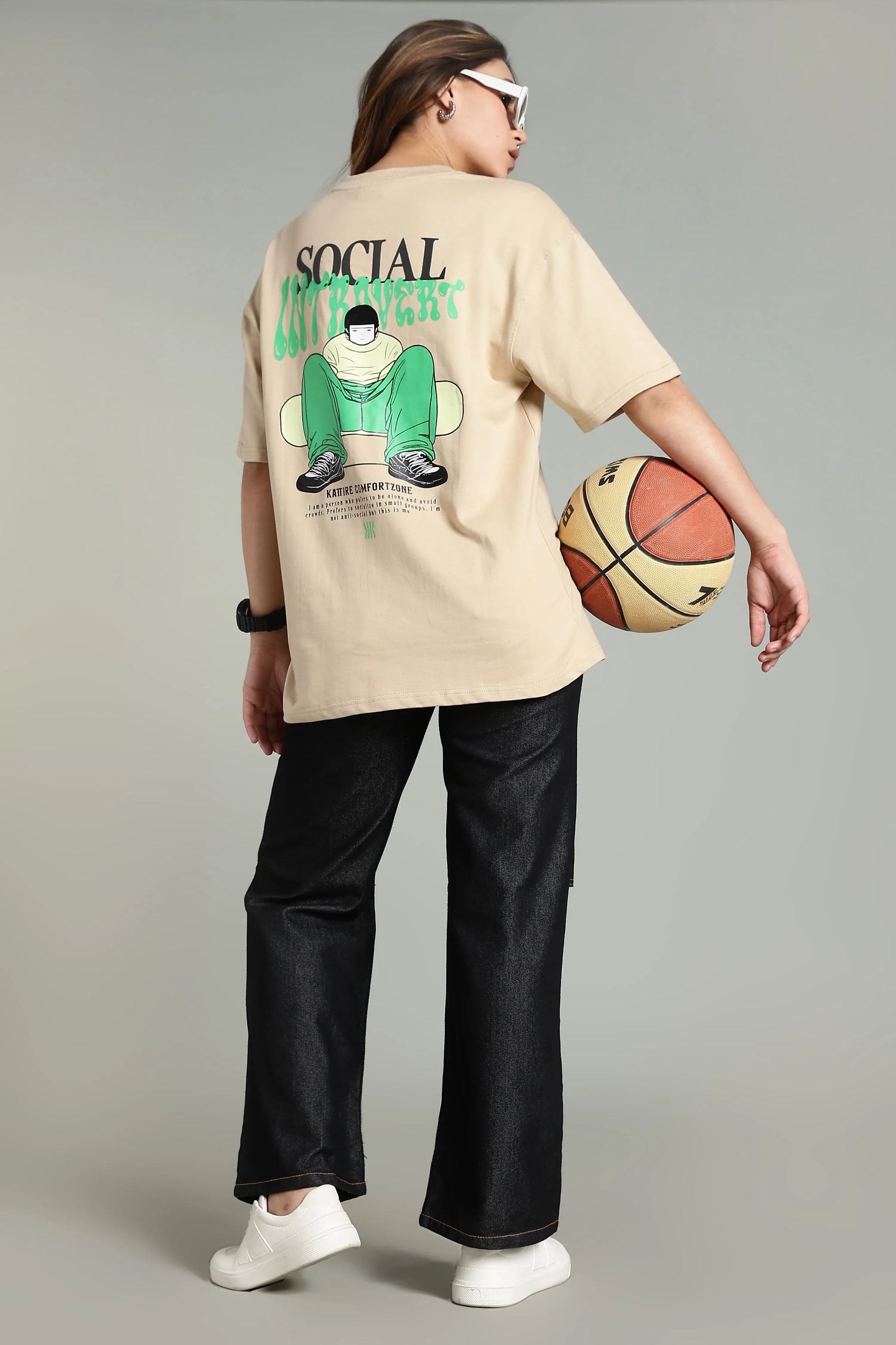 Social Introvert Graphic Oversized T-Shirt - The Kattire