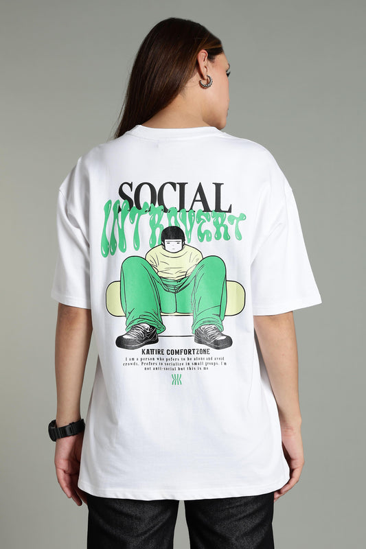 Social Introvert Graphic Oversized T-Shirt - The Kattire