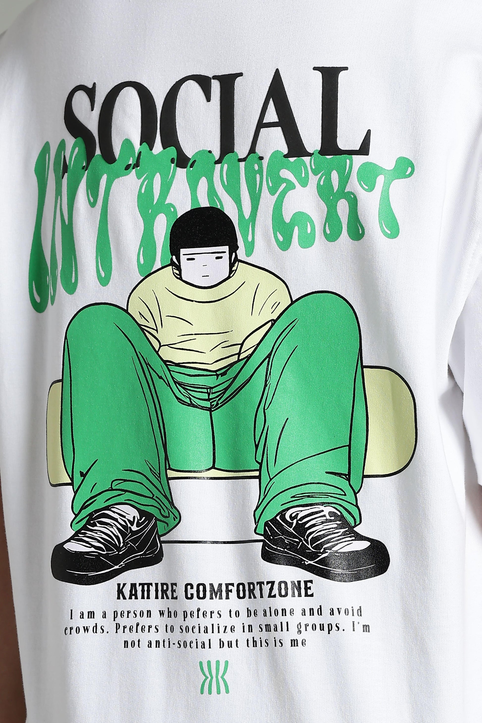 Social Introvert Graphic Oversized T-Shirt - The Kattire