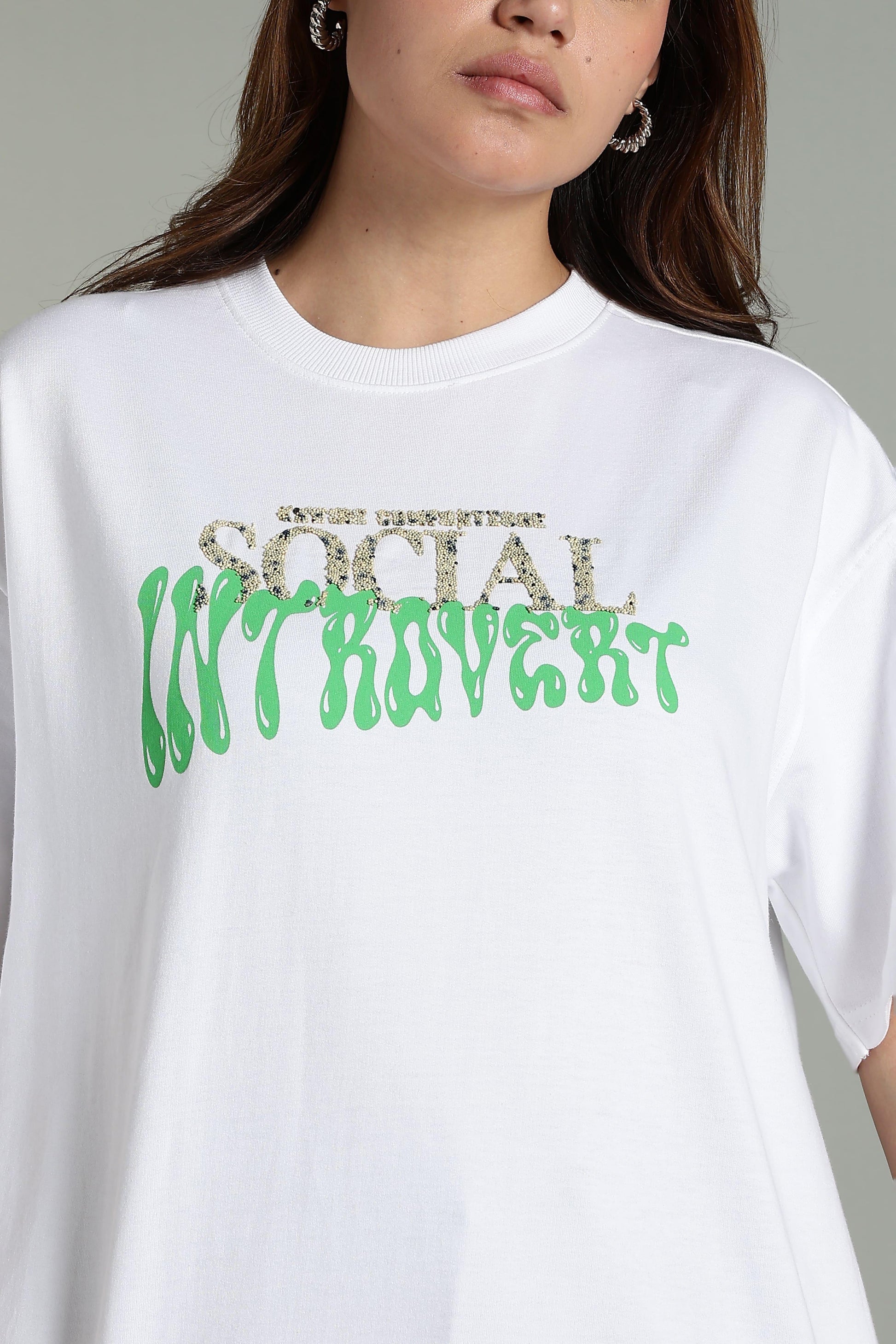 Social Introvert Graphic Oversized T-Shirt - The Kattire