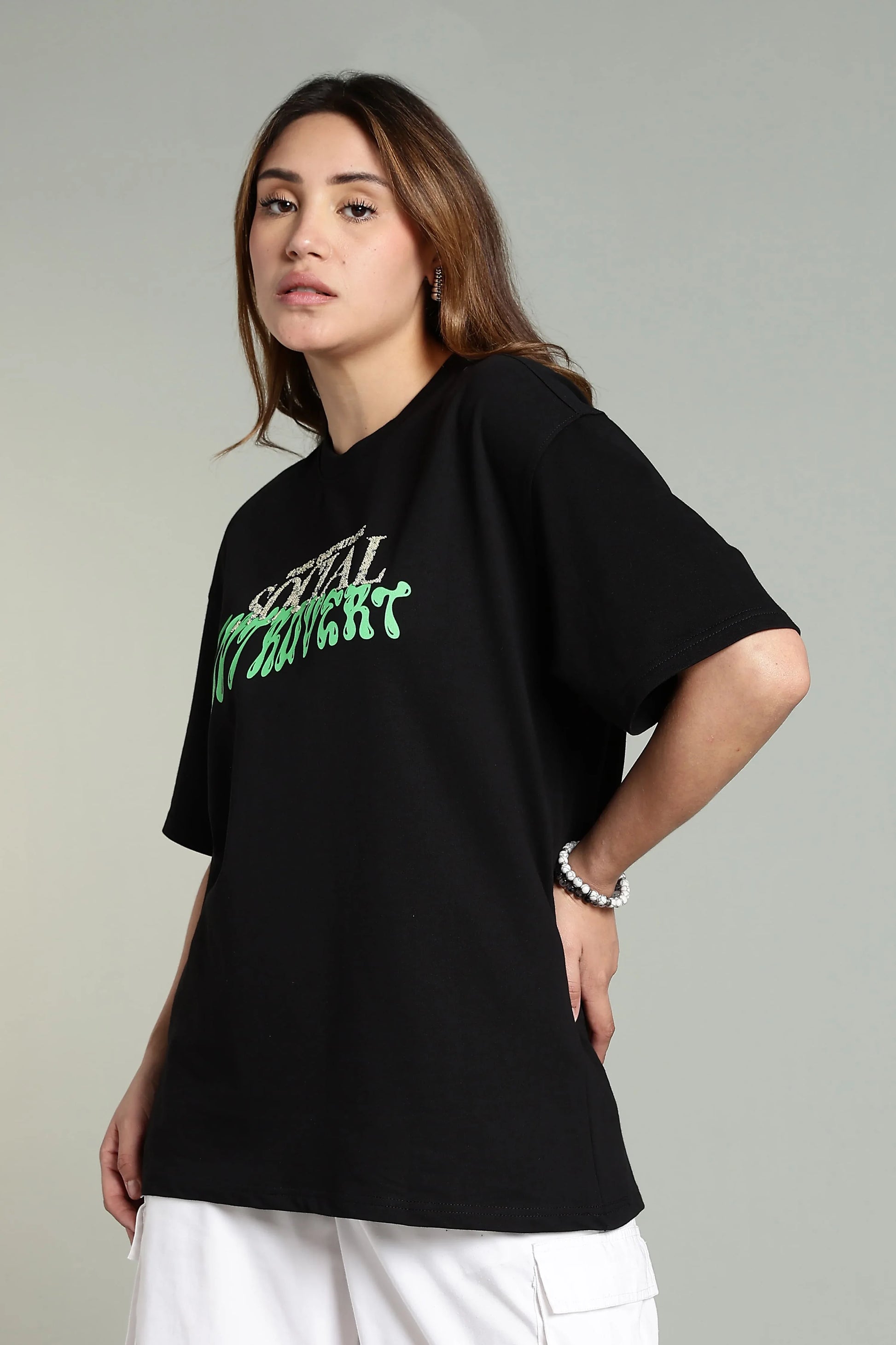 Social Introvert Graphic Oversized T-Shirt - The Kattire
