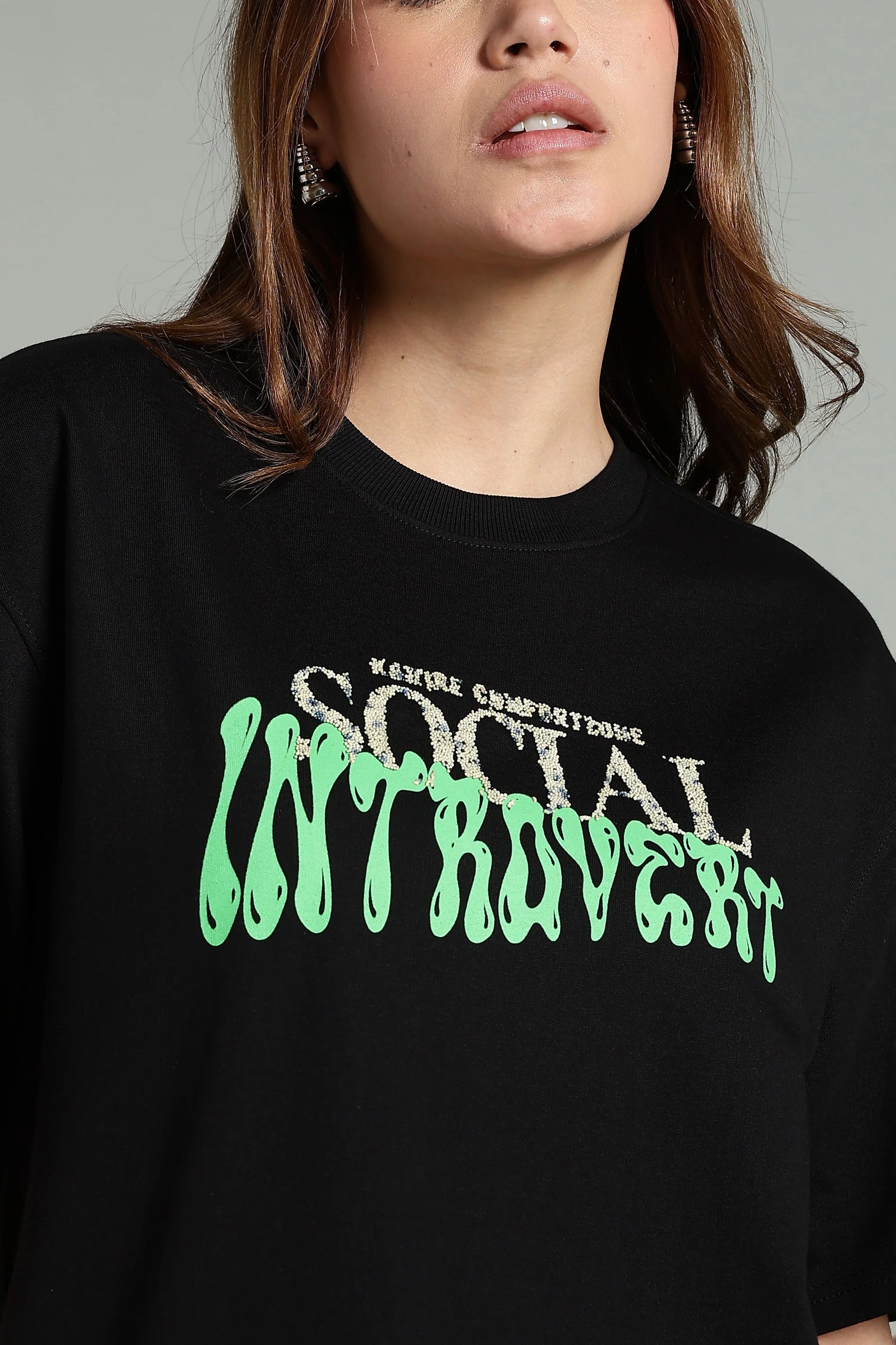 Social Introvert Graphic Oversized T-Shirt - The Kattire