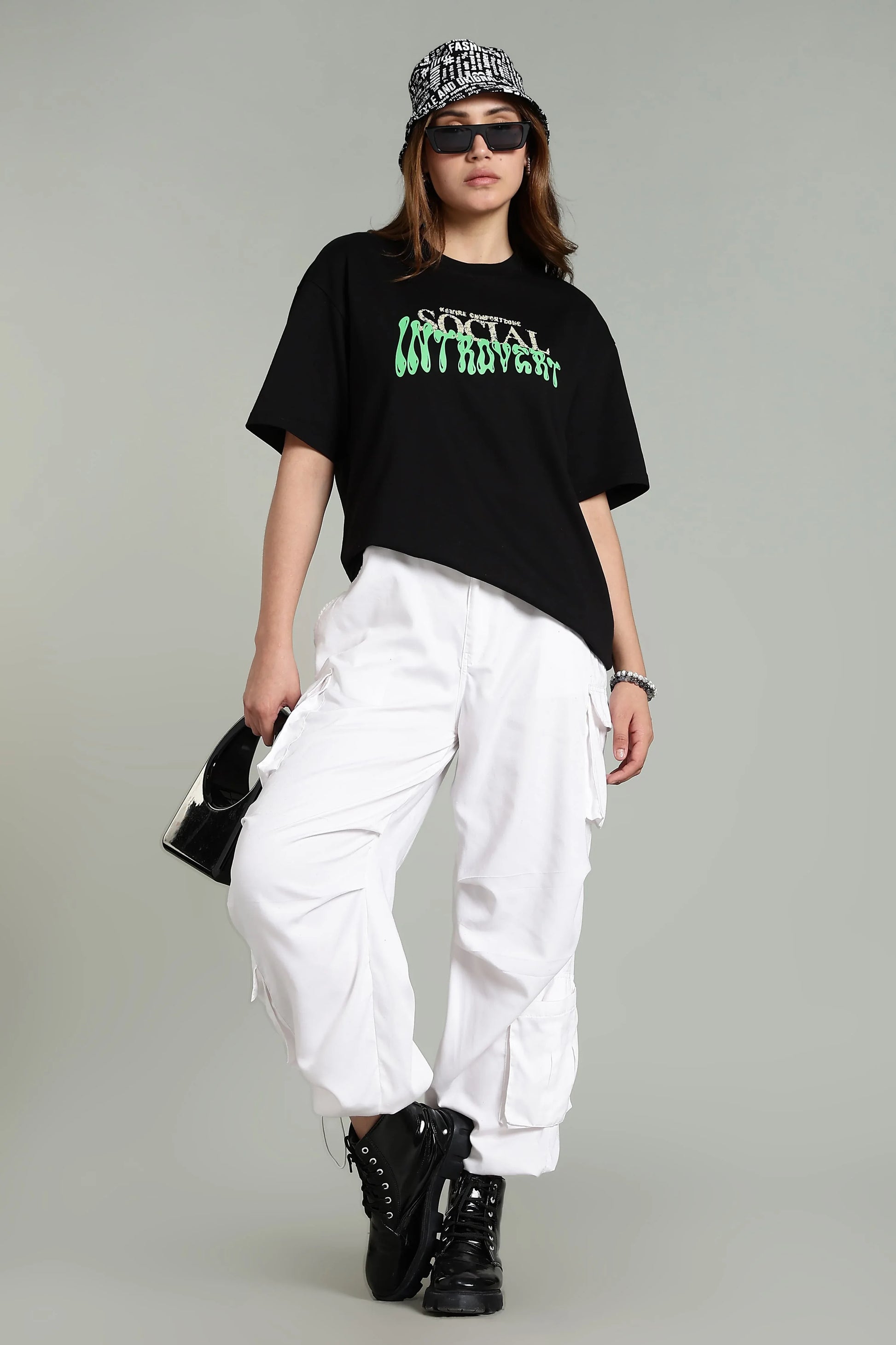 Social Introvert Graphic Oversized T-Shirt - The Kattire